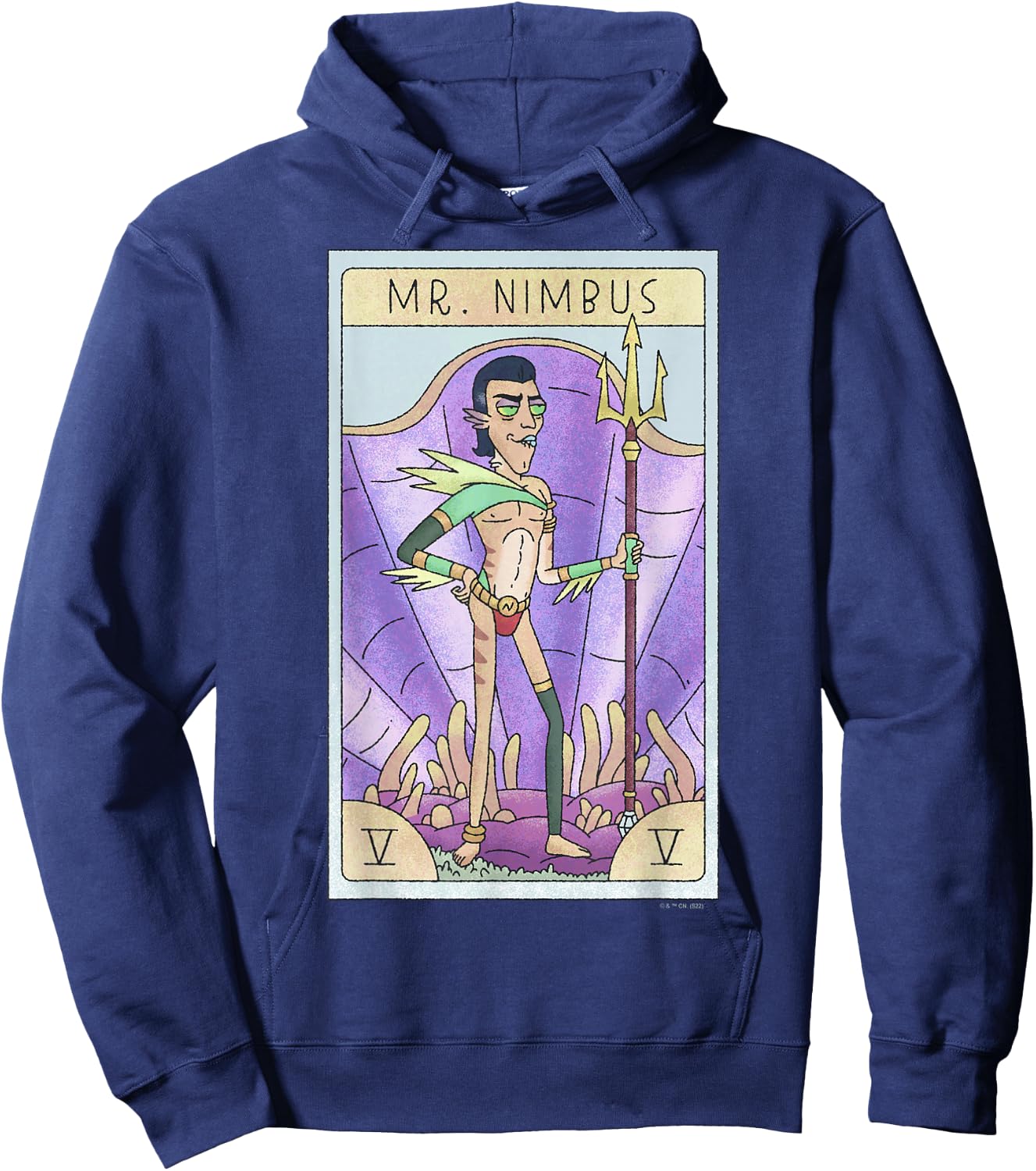 Rick & Morty Mr. Nimbus Tarot Card Sexy Pose Logo Hoodie - Hoodie | Navy