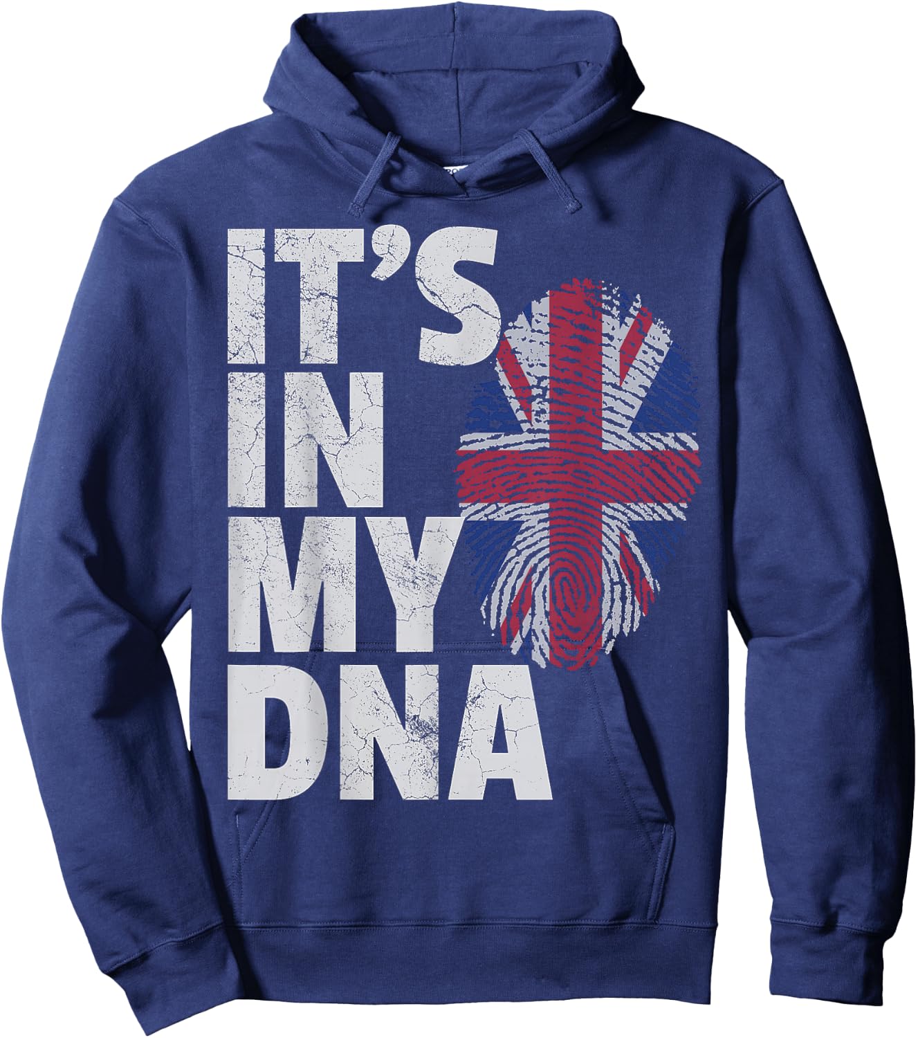 IT'S IN MY DNA Union Jack Flag England UK Britain British Hoodie - Hoodie | Navy
