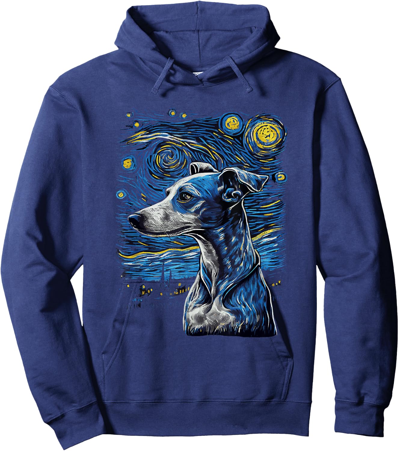 Greyhound Starry Night Galgo Espanol Hoodie - Hoodie | Navy