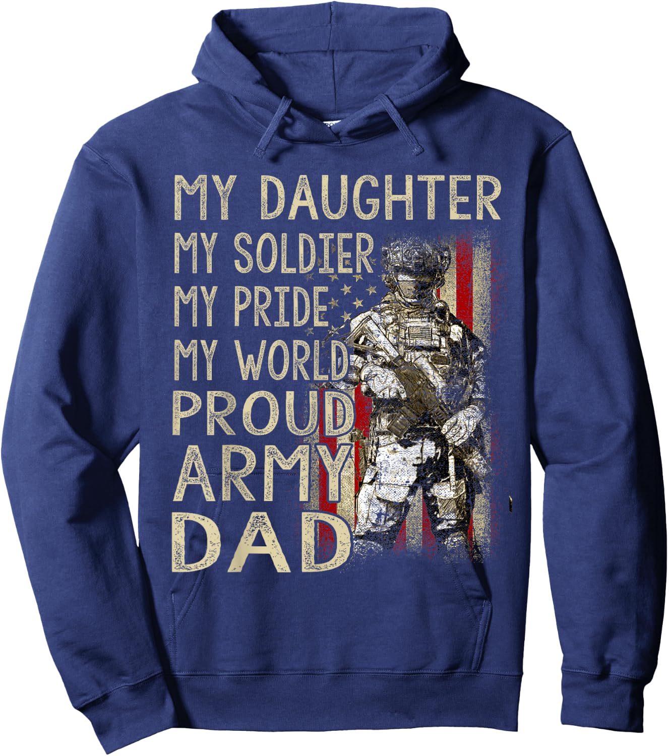 My Daughter My Soldier Hero Proud Army Dad Military Father Hoodie - Hoodie | Navy