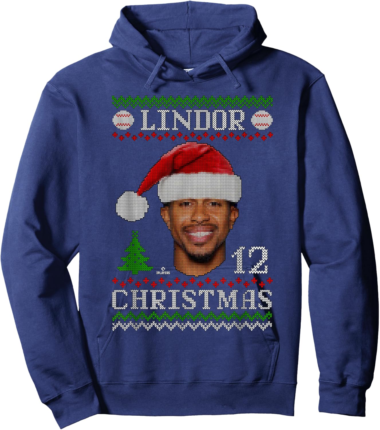 Francisco Lindor New York Baseball Christmas Sweater MLBPA Hoodie - Hoodie | Navy