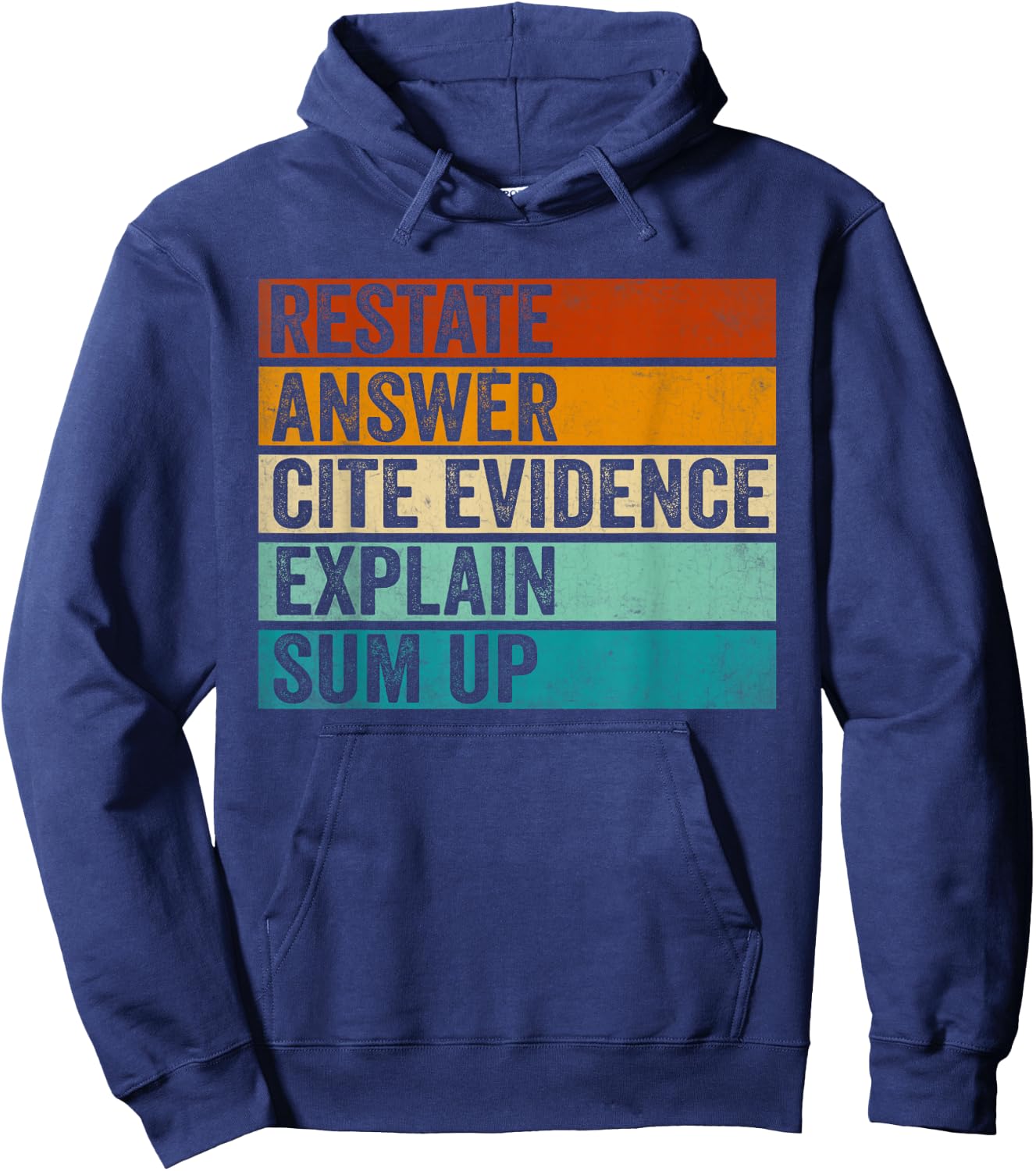 Races Writing Strategy Funny Text Evidence English Teacher Hoodie - Hoodie | Navy