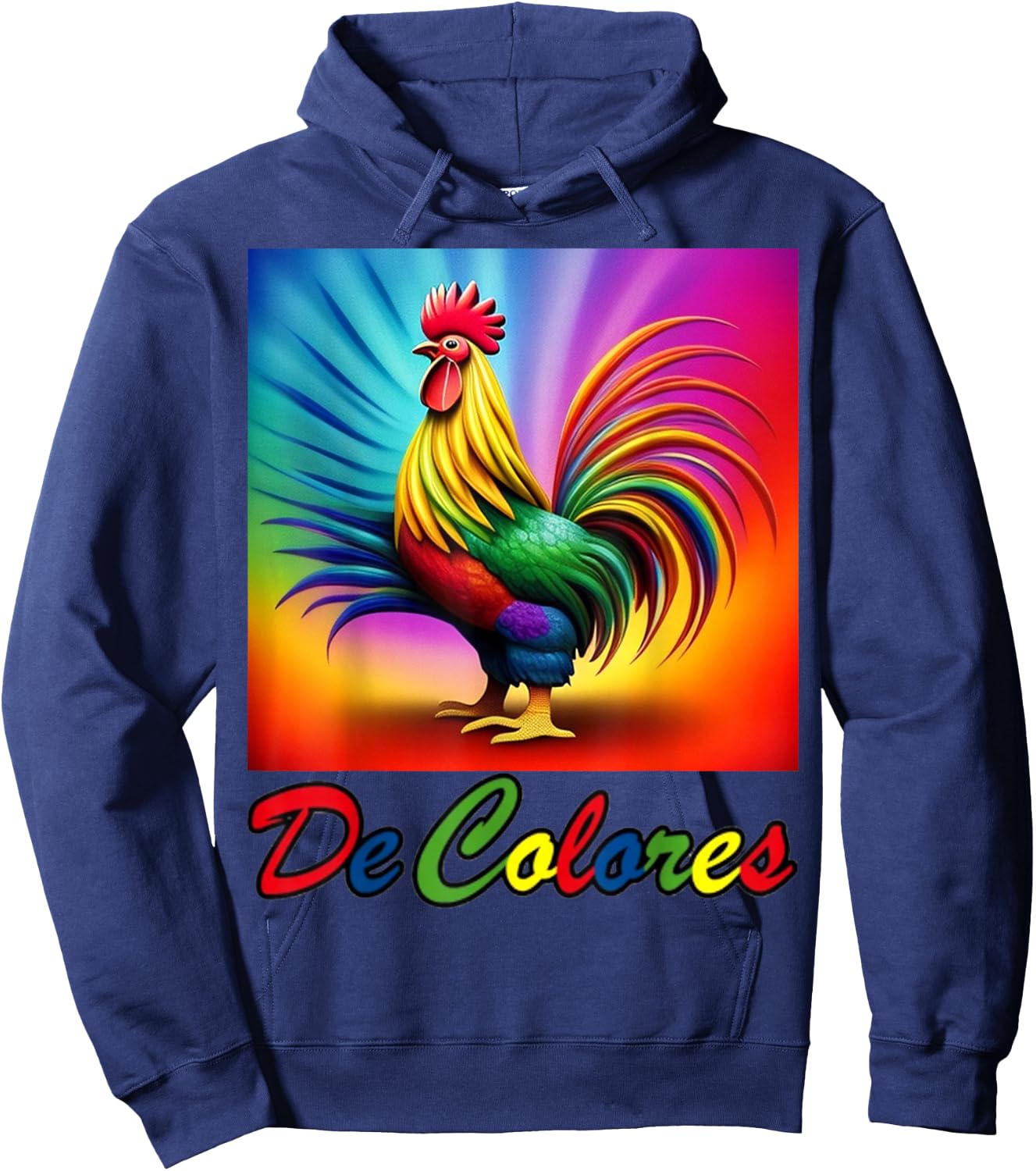 De Colores/DeColores Cursillo Rainbow Rooster Hoodie - Hoodie | Navy