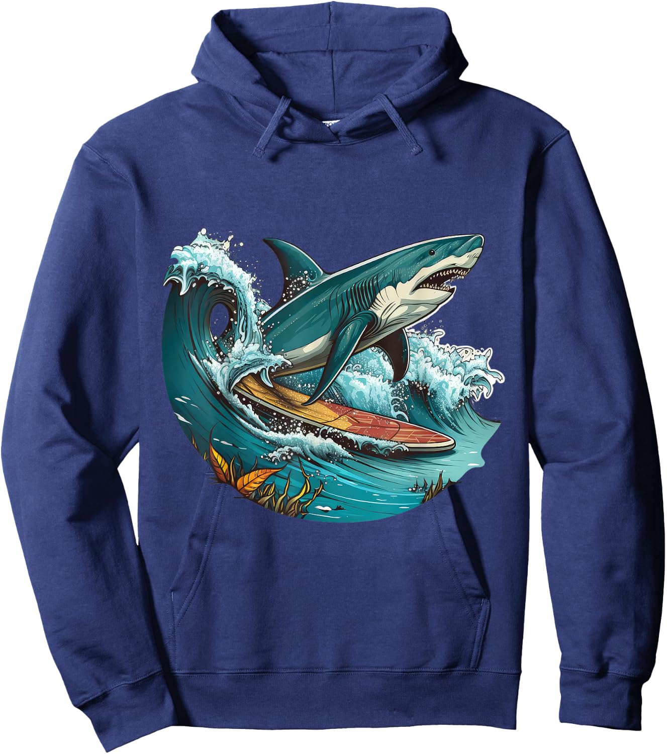 Shark Lover Surfboard Ocean Graphic Novelty Boy Men Surfing Hoodie - Hoodie | Navy