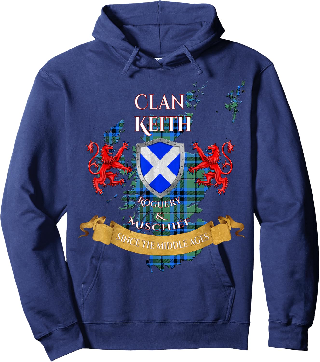Keith Scottish Family Clan Middle Ages Mischief Hoodie - Hoodie | Navy