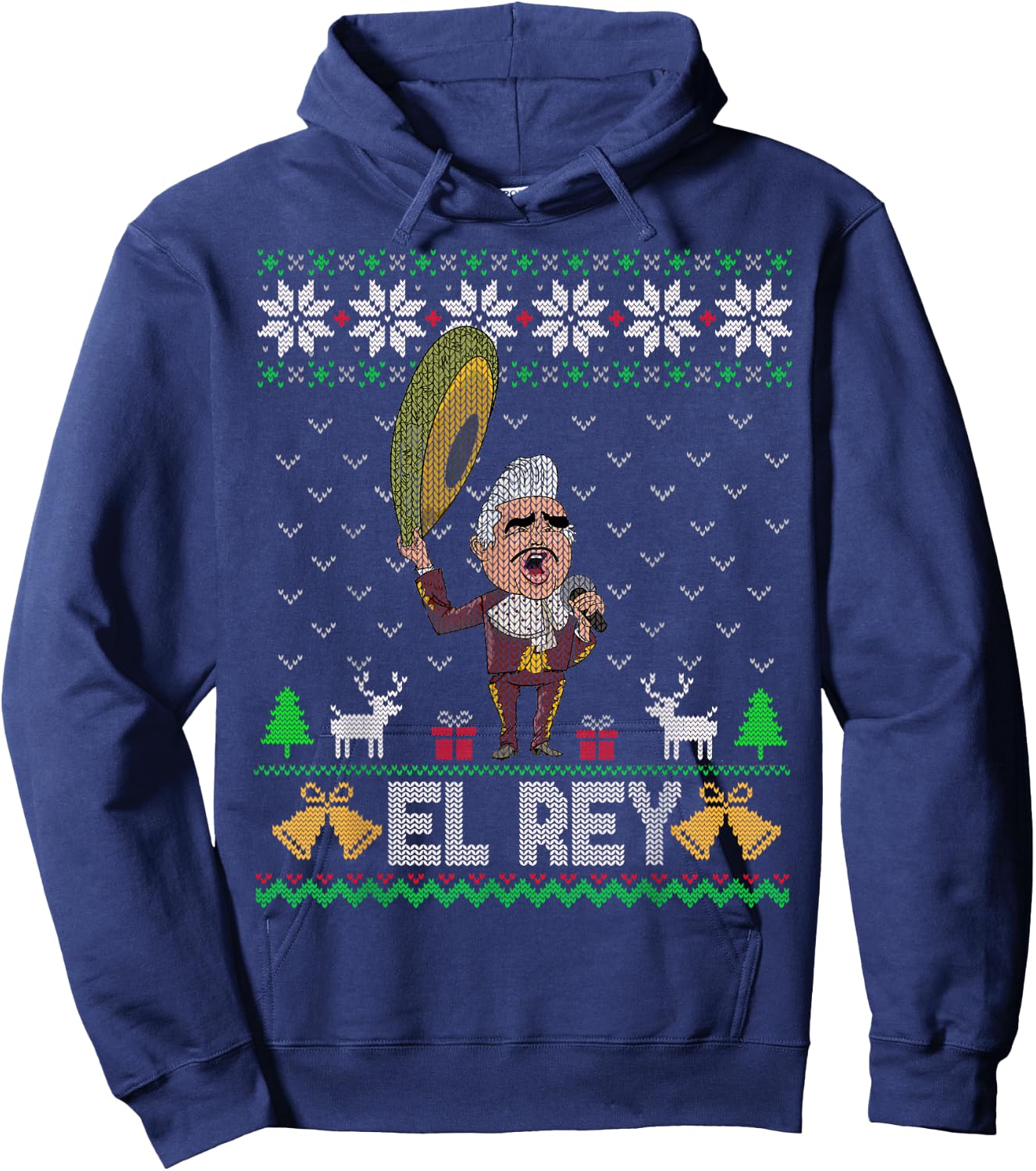 El Rey de Mexico Vicente Fernandez Mexican Legend Hoodie - Hoodie | Navy