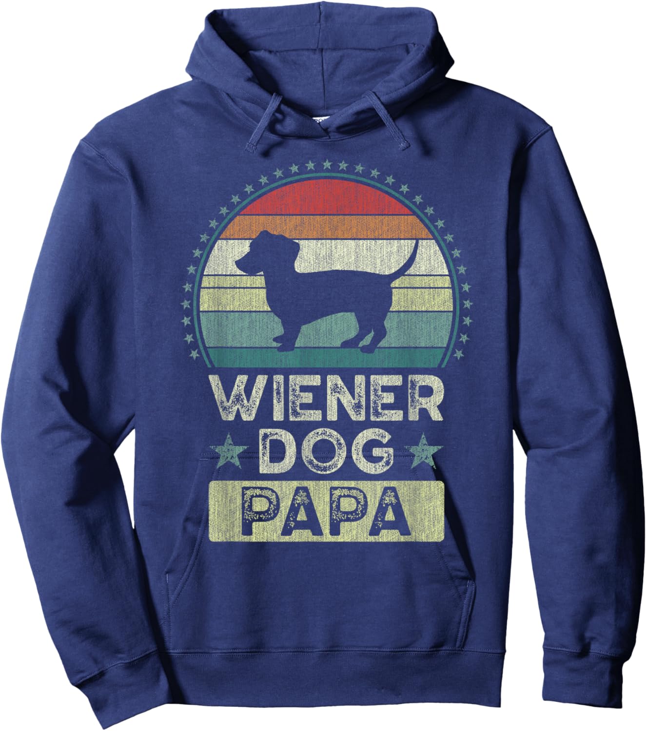 Wiener Dog Papa, Father's Day, Dad, Grandpa, Dachshund Hoodie - Hoodie | Navy