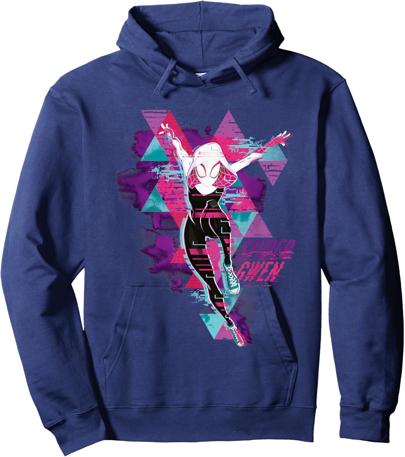 Marvel Spider-Man: Across The Spider-Verse Gwen Glitch Small Hoodie - Hoodie | Navy