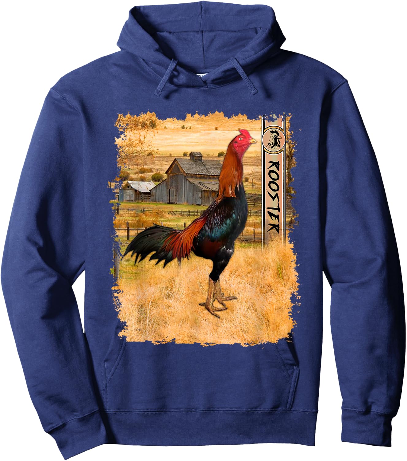 Vintage Rooster Cock Chicken Fight Enthusiast Hoodie - Hoodie | Navy