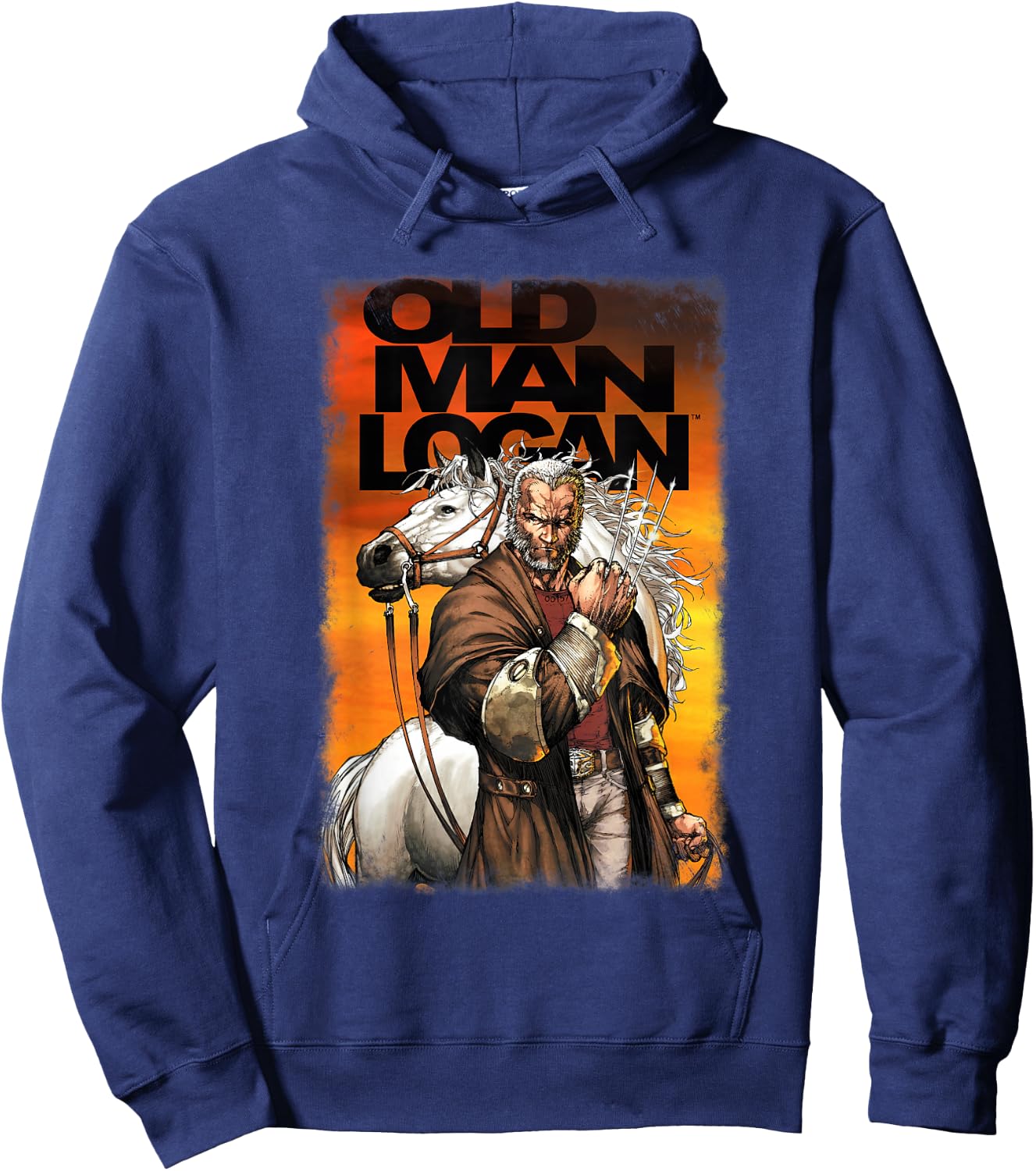Marvel X-Men Old Man Logan Vintage Comic Book Cover Poster Hoodie - Hoodie | Navy
