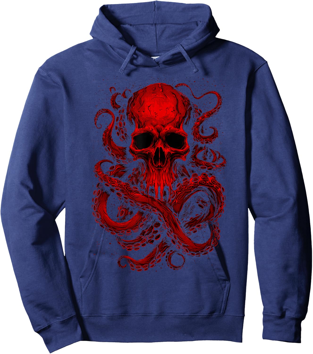Octopus Skull Monster Red Krakens Cthulhus Cool Boys Hoodie - Hoodie | Navy