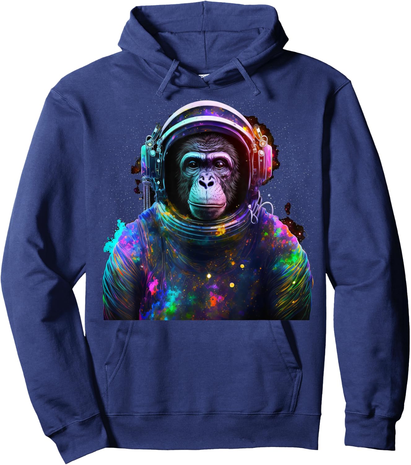 Monkey Astronaut With Space Suit Helmet and Headphones Hoodie - Hoodie | Navy