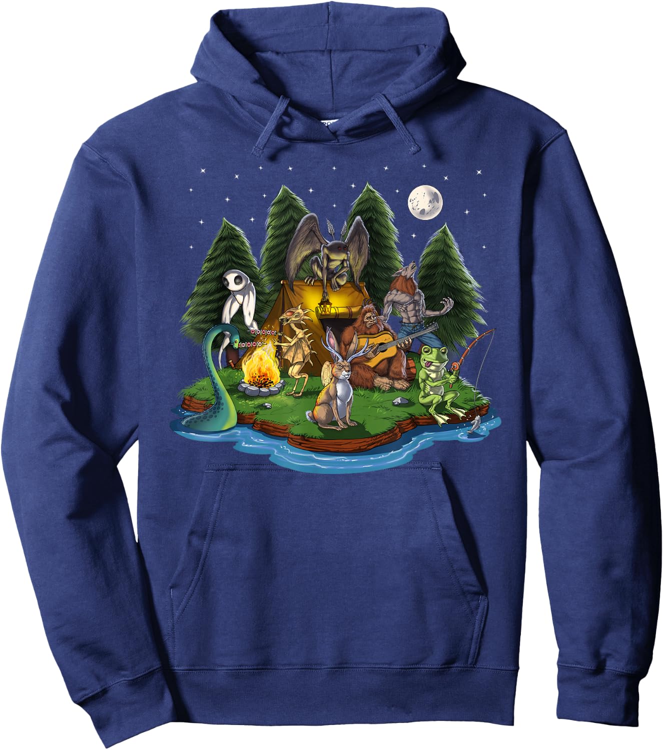 Cryptozoology Cryptid Creatures Bigfoot Jackalope Werewolf Hoodie - Hoodie | Navy