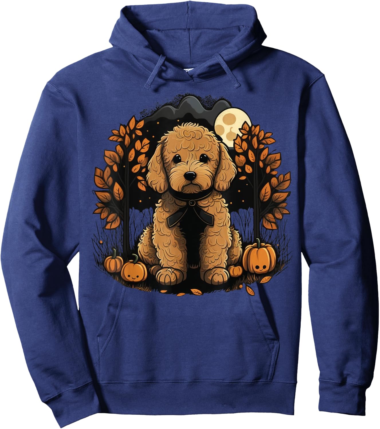 Pumpkin Golden Doodle costume on Goldendoodle Halloween Hoodie - Hoodie | Navy