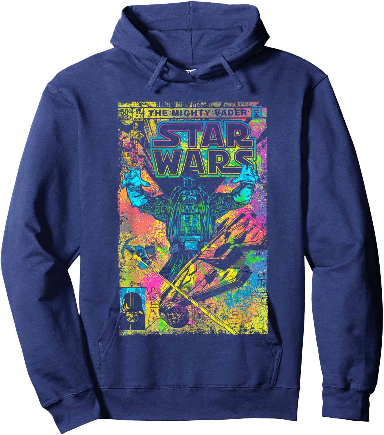 Star Wars Classic The Mighty Vader Vintage Comic Book Cover Hoodie - Hoodie | Navy