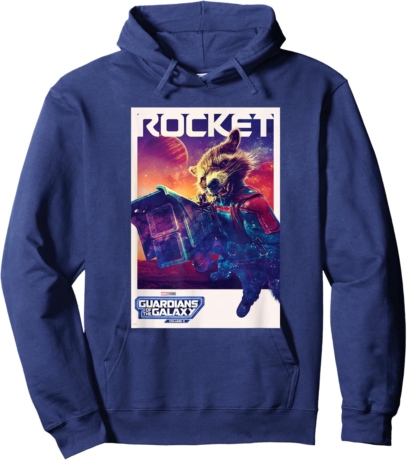 Marvel Guardians of the Galaxy Volume 3 Rocket Poster Hoodie - Hoodie | Navy
