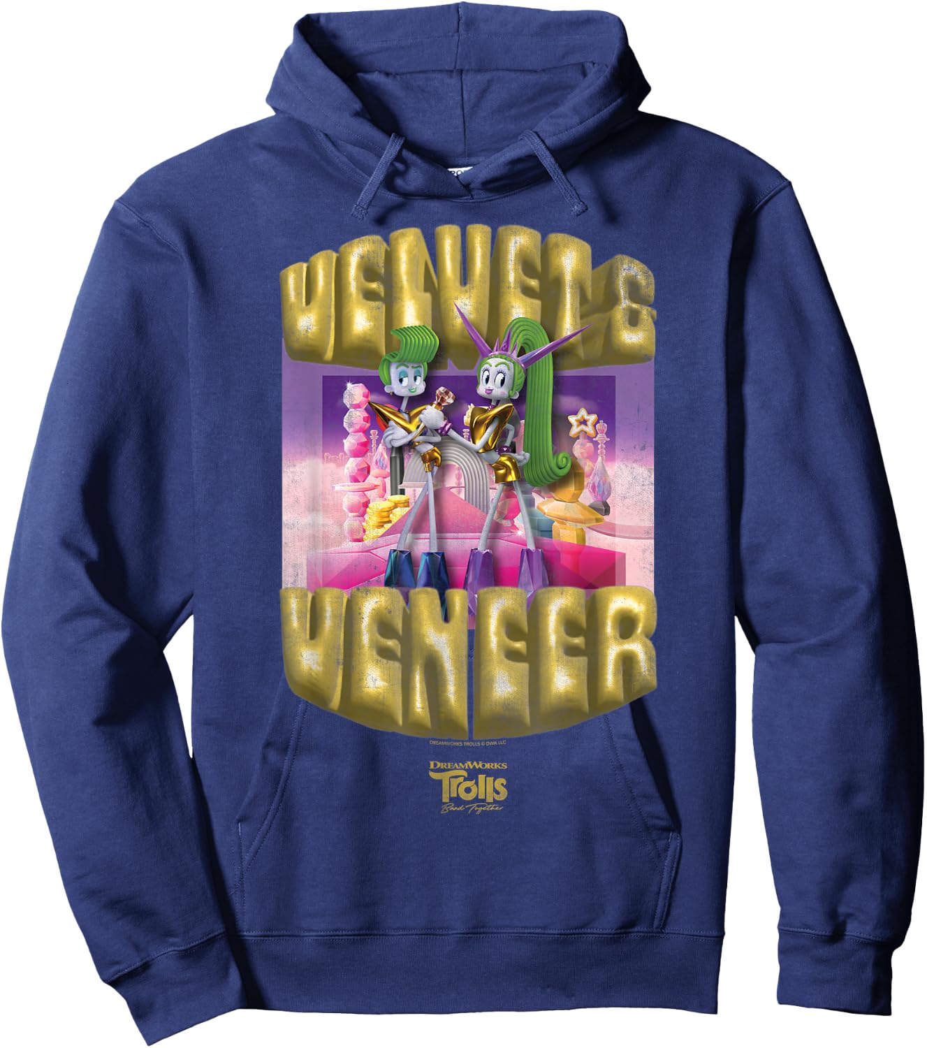 DreamWorks Trolls Band Together Velvet and Veneer Hoodie - Hoodie | Navy