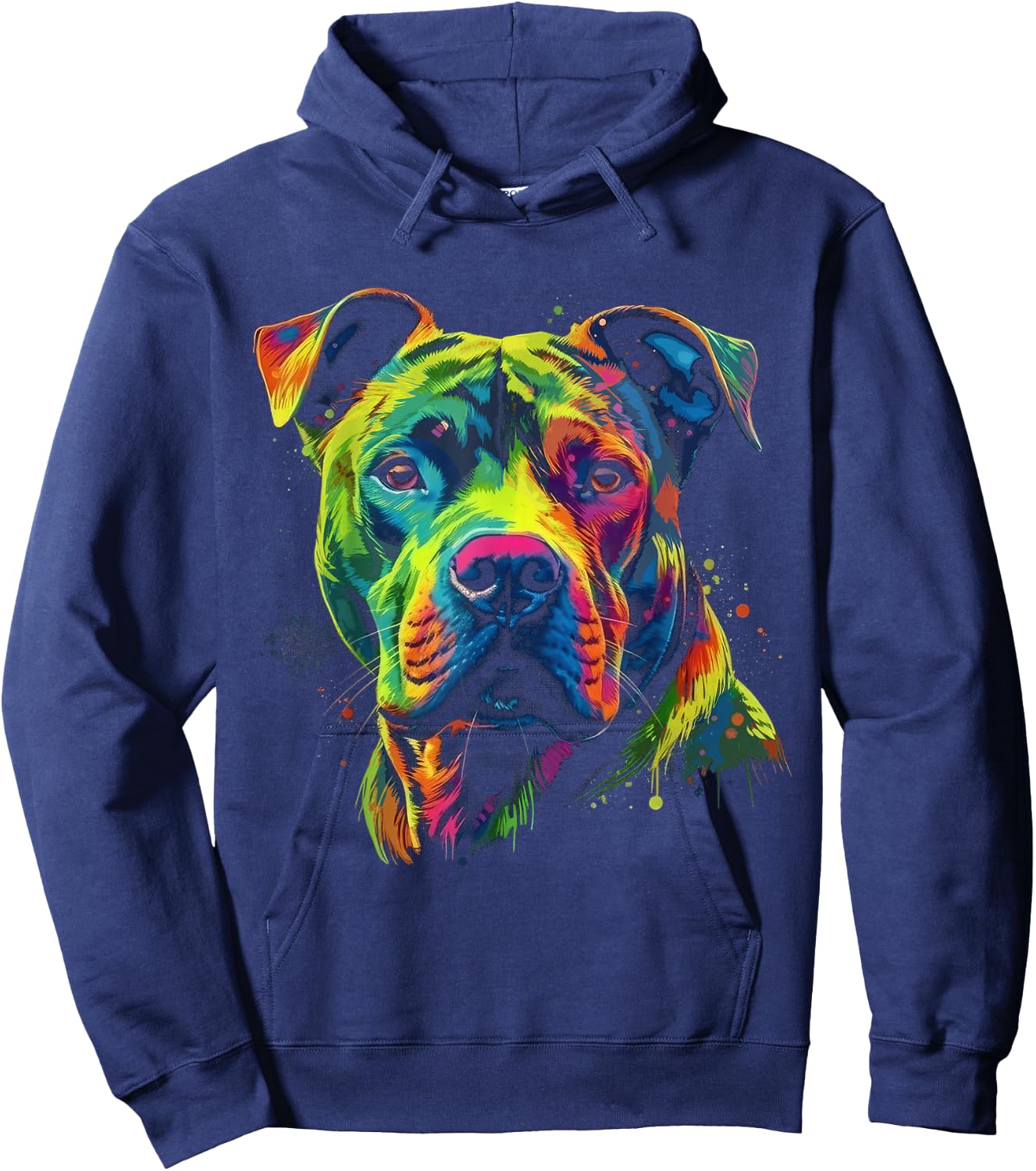 Pit Bull Mom Dog Lover Colorful Artistic Pitbull Owner Women Hoodie - Hoodie | Navy