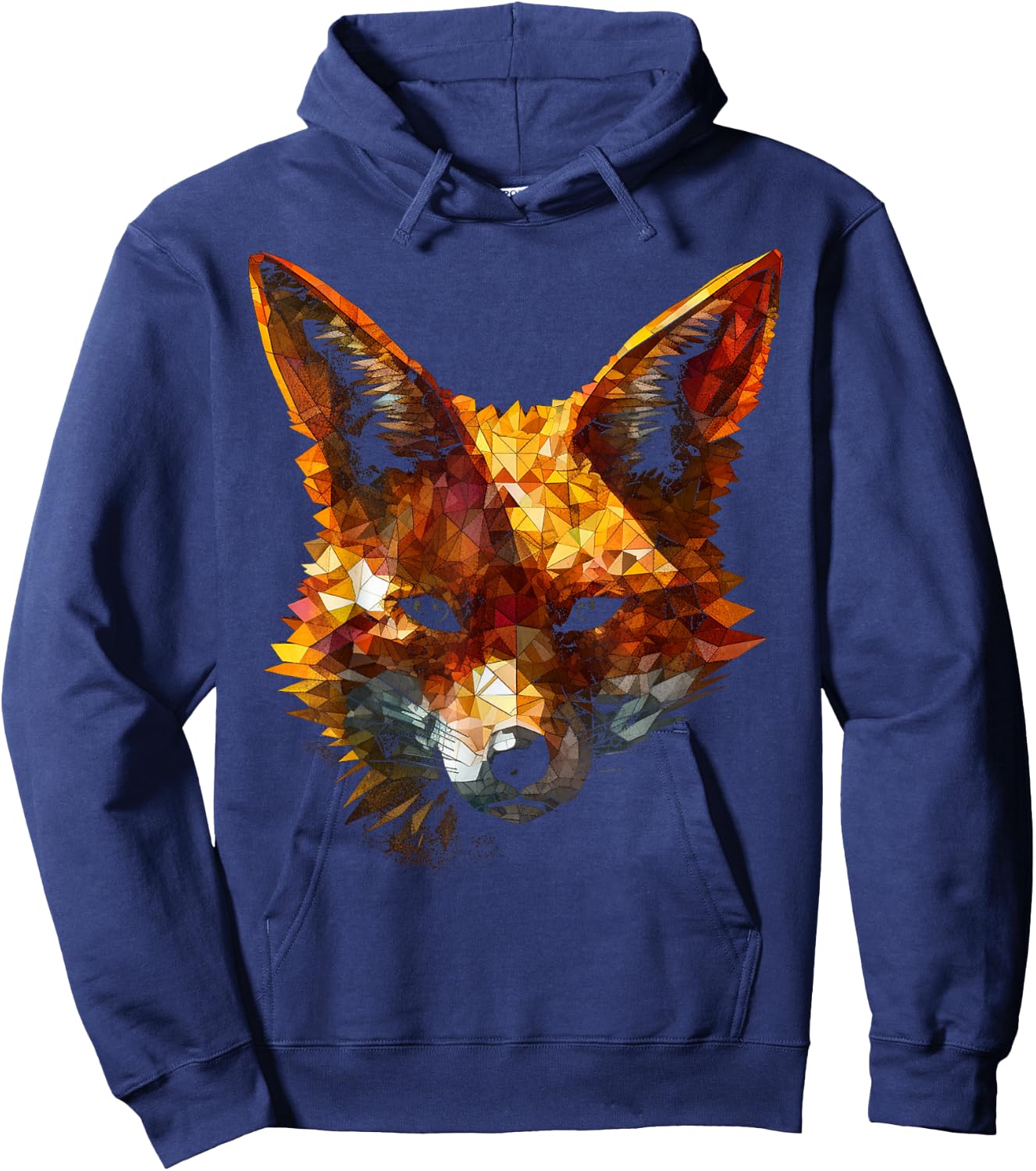 Fox Polygon - Art Animal Fox Hoodie - Hoodie | Navy