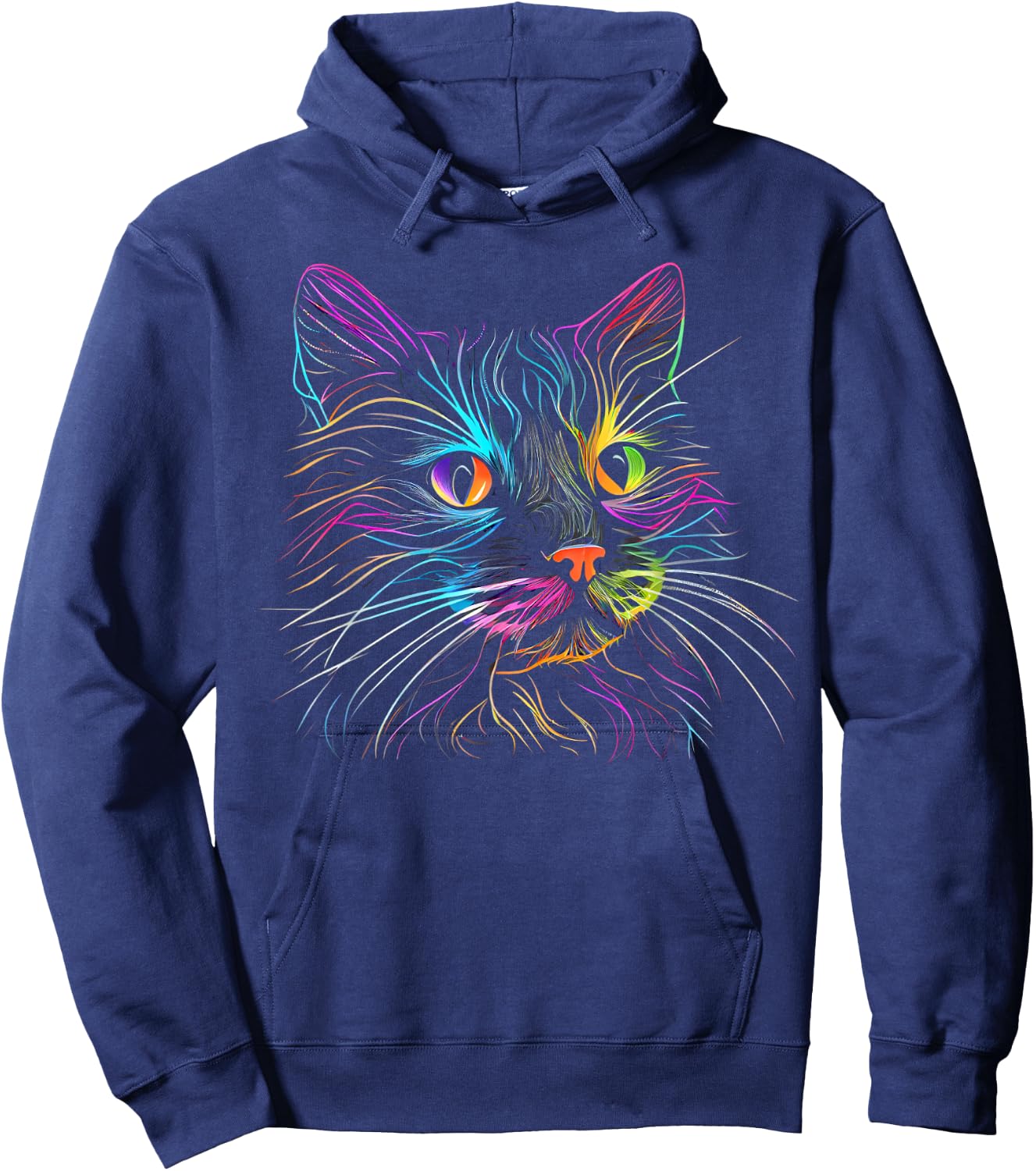 Cats Colorful Cat Cat's Head Catlovers Hoodie - Hoodie | Navy