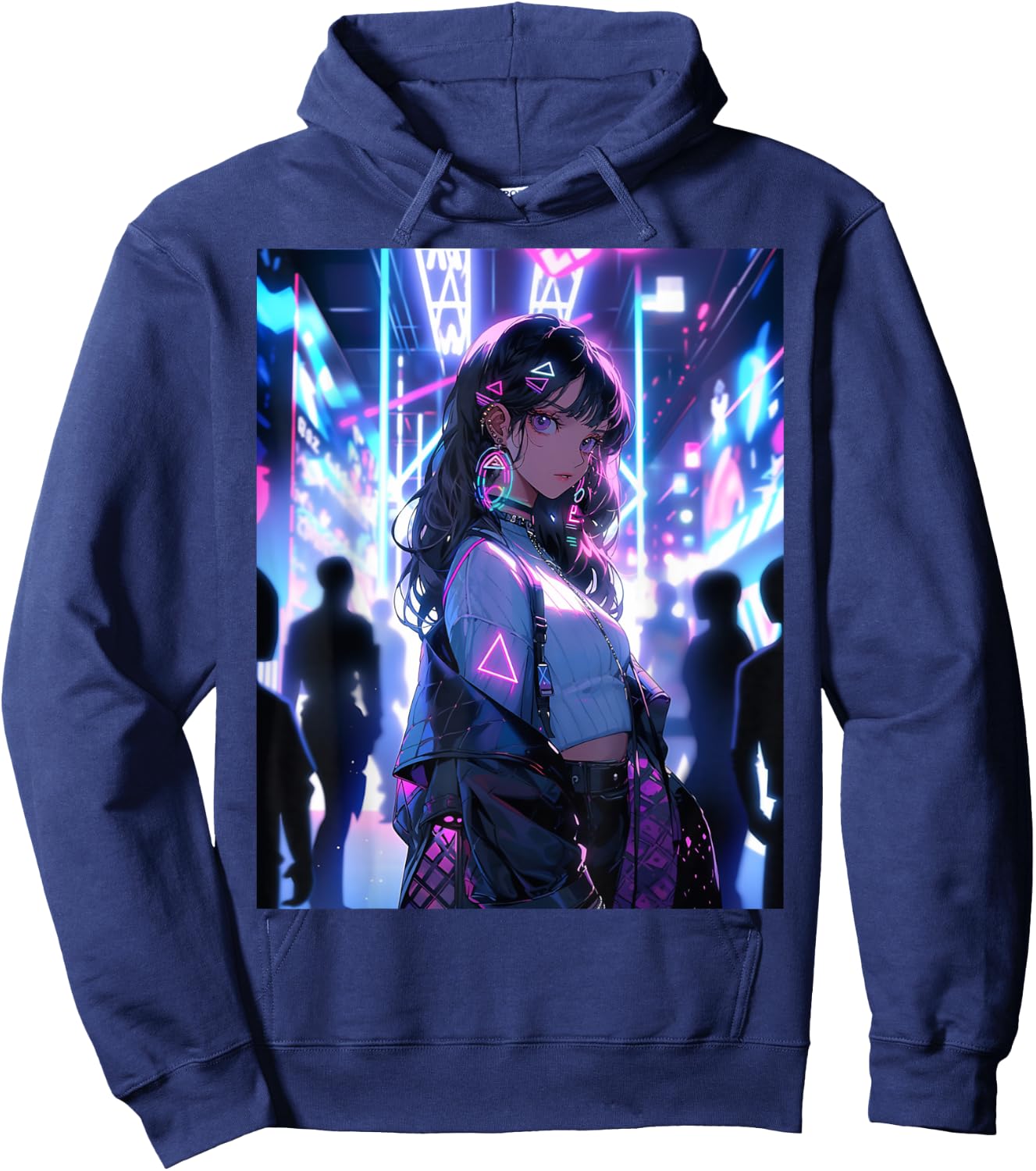 Kawaii Anime Girl Waifu Otaku - Japanese Aesthetic Hoodie - Hoodie | Navy