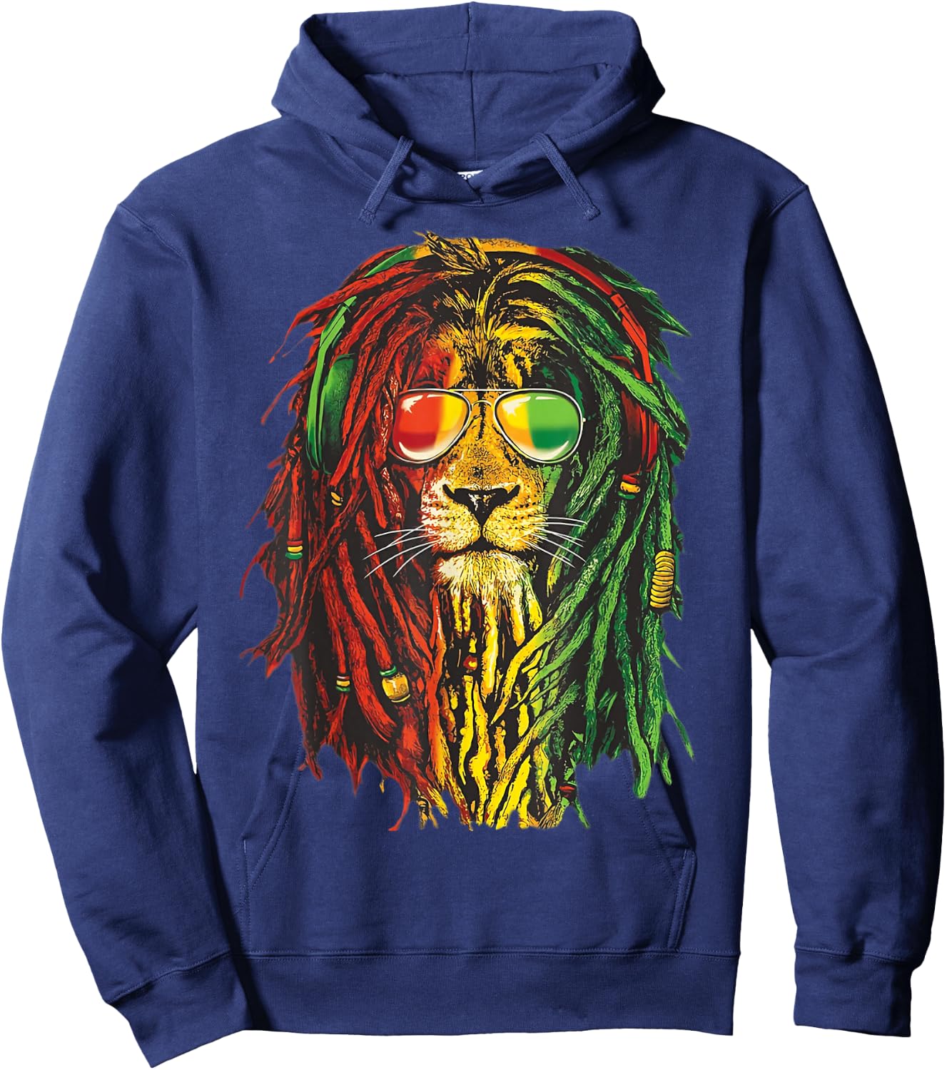 Rasta Lion Cool Dreadlock Rastafari for Rasta Lover Hoodie - Hoodie | Navy