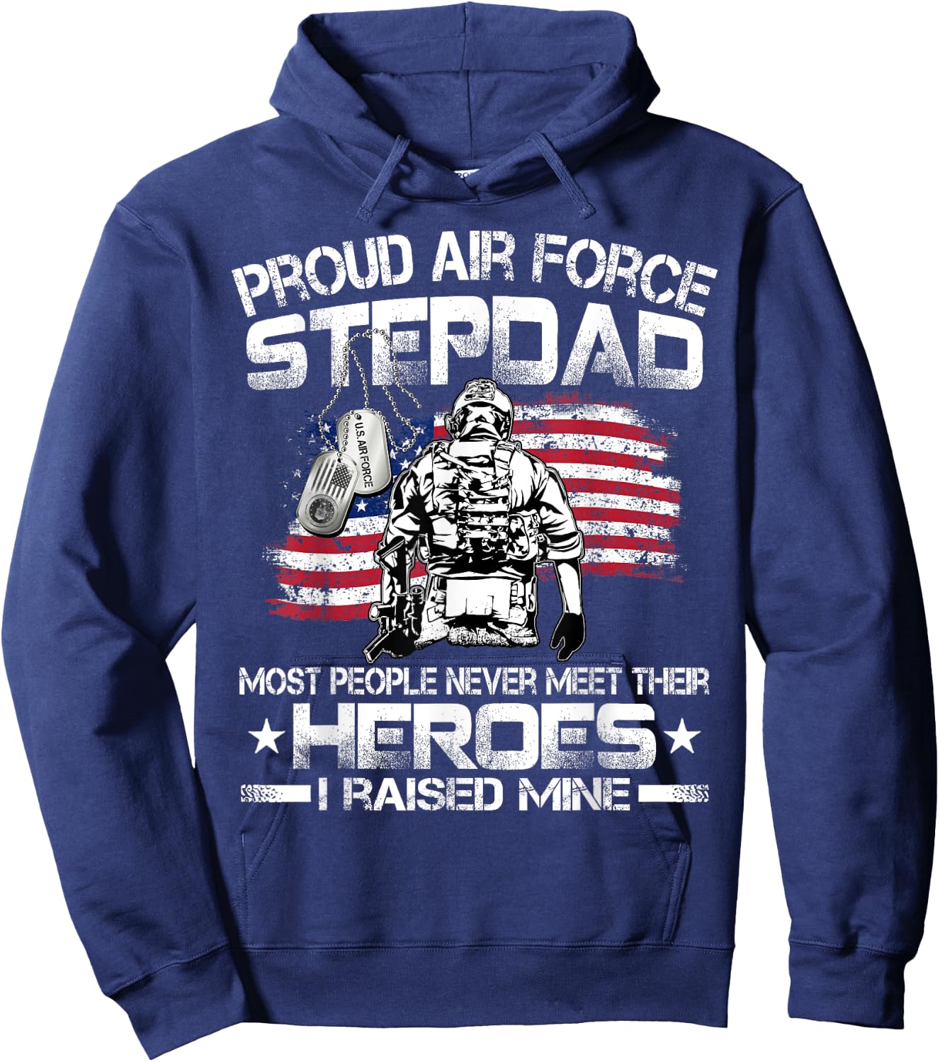 Proud Air Force Step Dad Pride Military Family US Air Force Hoodie - Hoodie | Navy