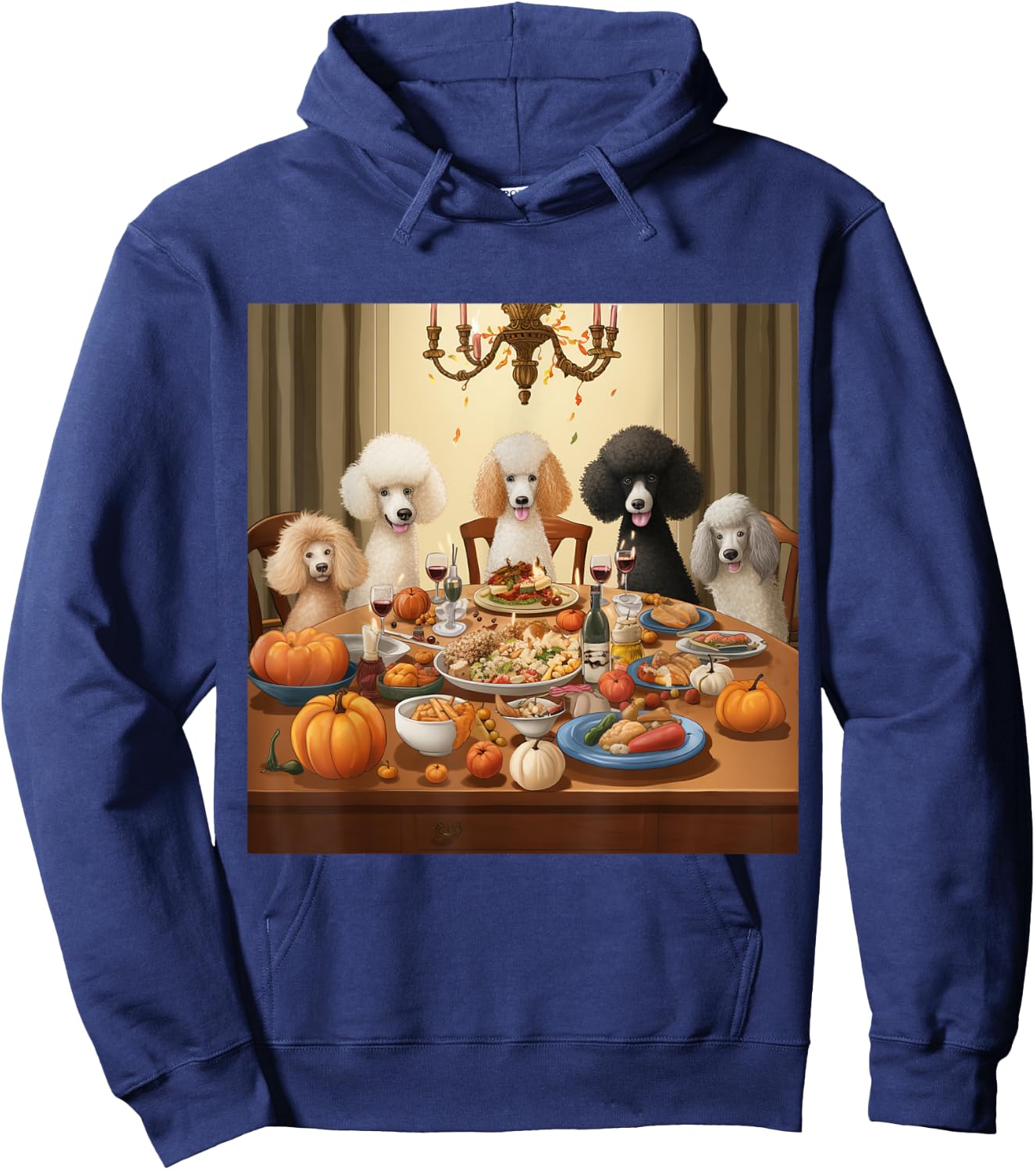 Thanksgiving Poodle - Poodle Thanksgiving Hoodie - Hoodie | Navy
