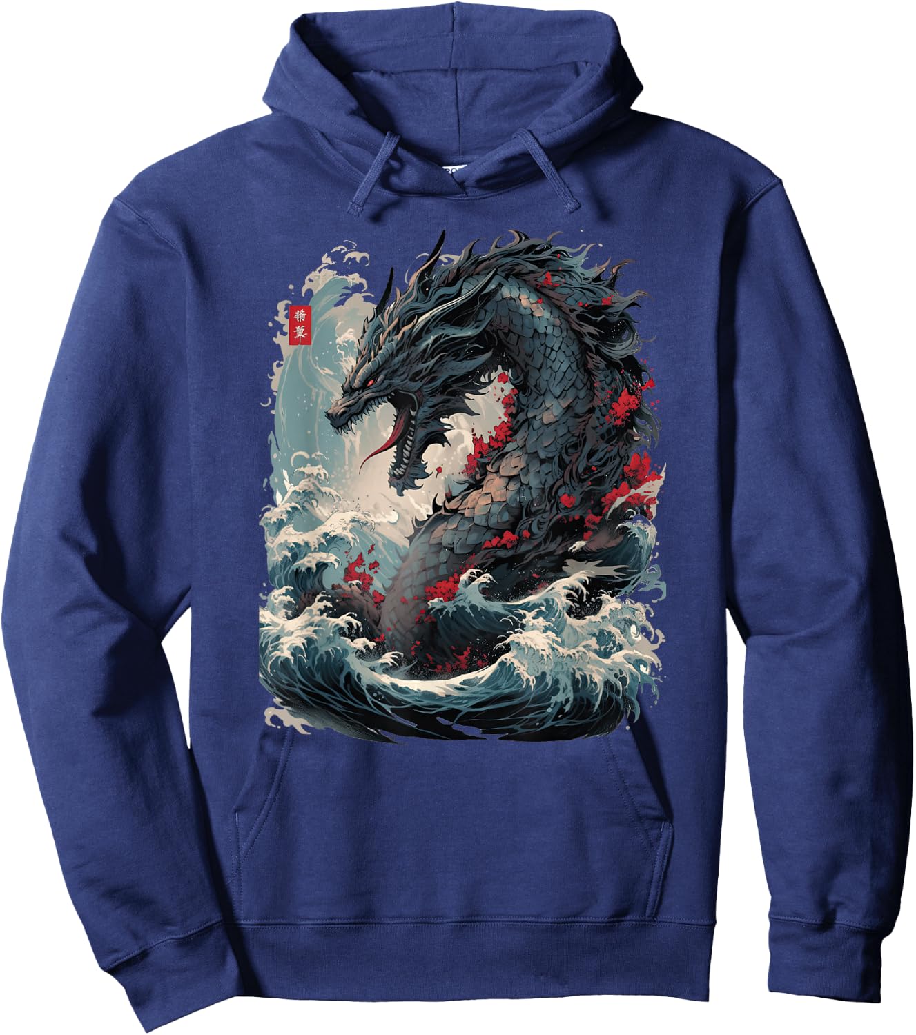 Japanese Aesthetic Dragon japanese art Japan Tattoo Hoodie - Hoodie | Navy