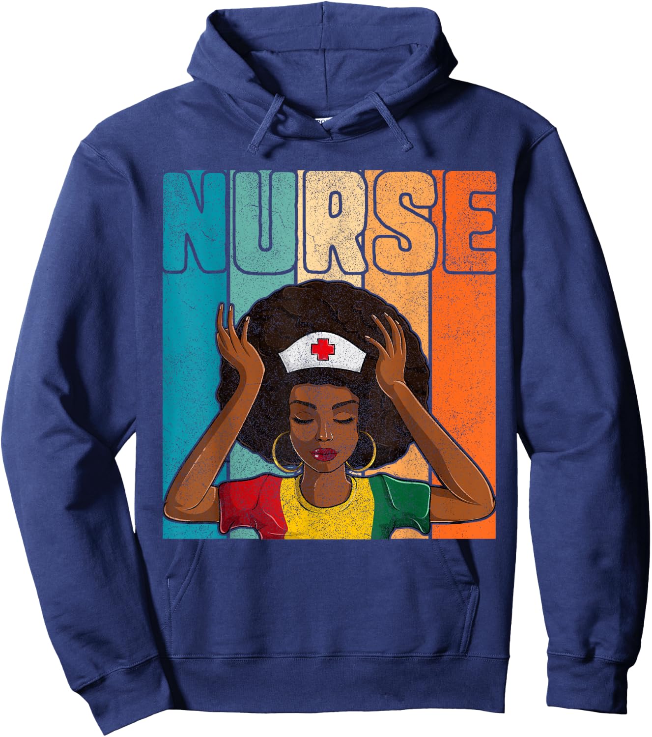 Black History Month T Shirts Women, Black Juneteenth Nurse Hoodie - Hoodie | Navy