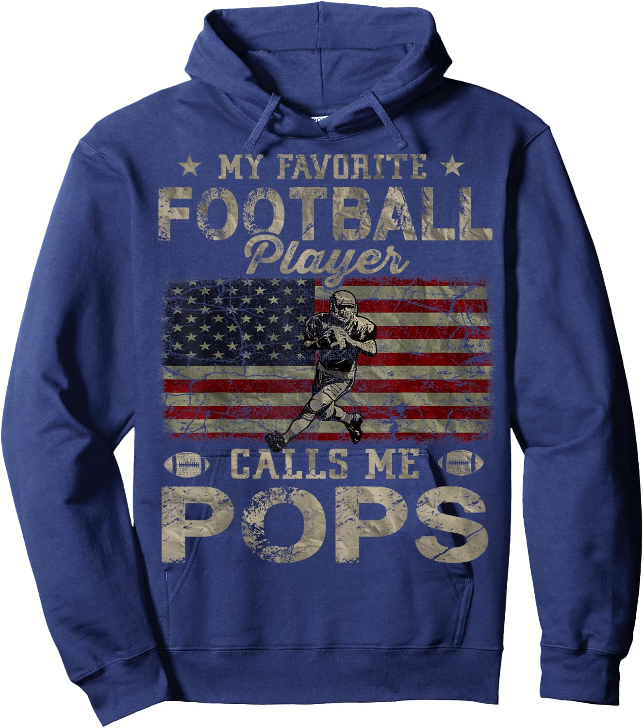My Favorite Football Player Calls Me Pops Father's Day Hoodie - Hoodie | Navy