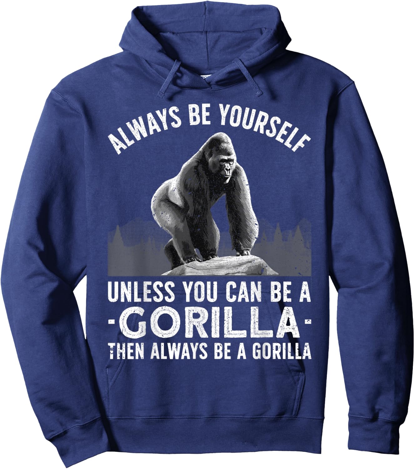 Funny Gorilla Art Women Primate Animal Gorilla Lover Hoodie - Hoodie | Navy