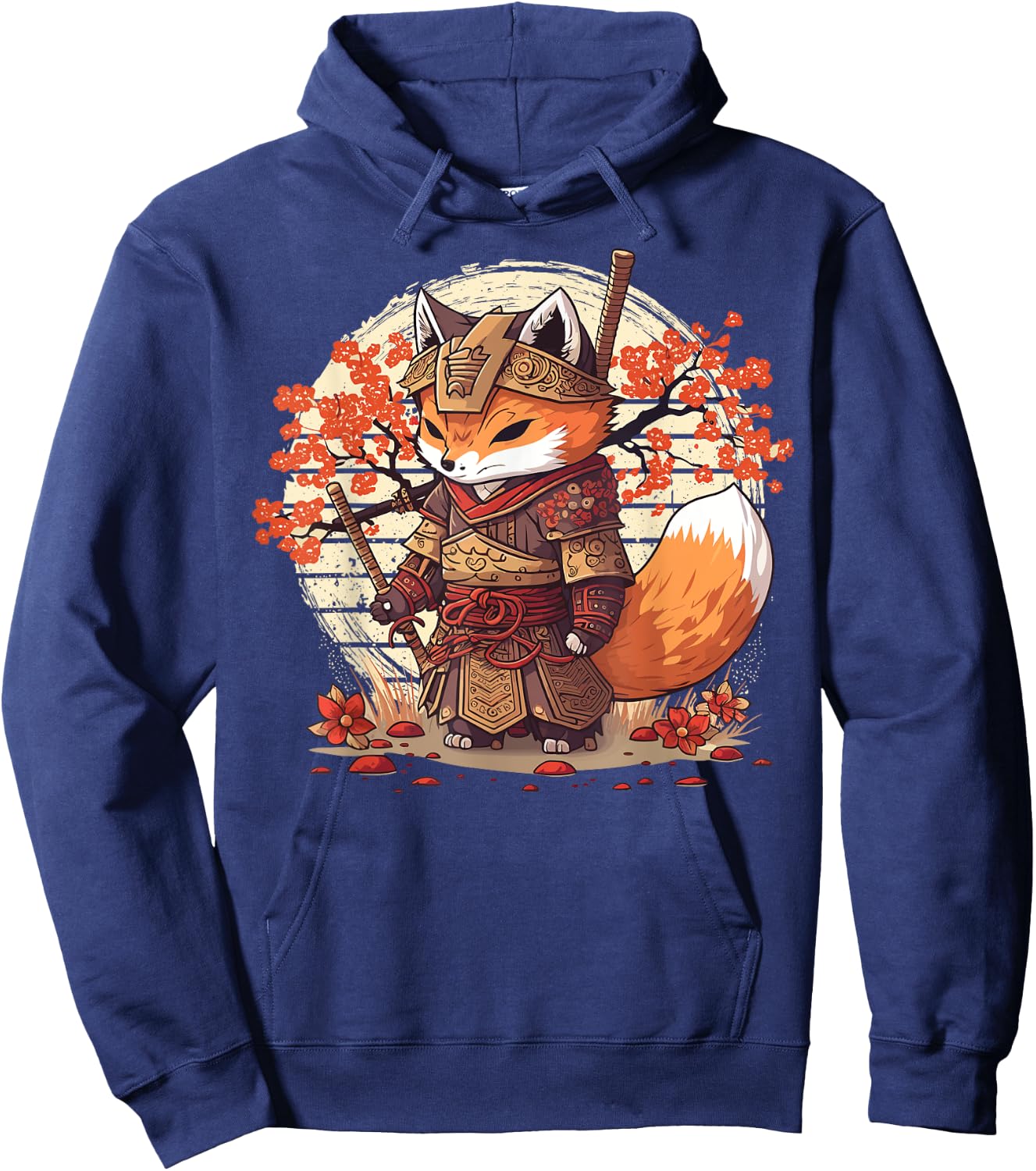 Samurai Fox Warrior Japanese Ninja Fox Kawaii Hoodie - Hoodie | Navy