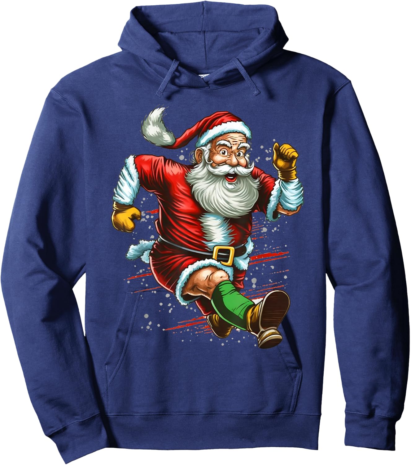 Funny Sport Santa Claus Running Run Christmas Hoodie - Hoodie | Navy