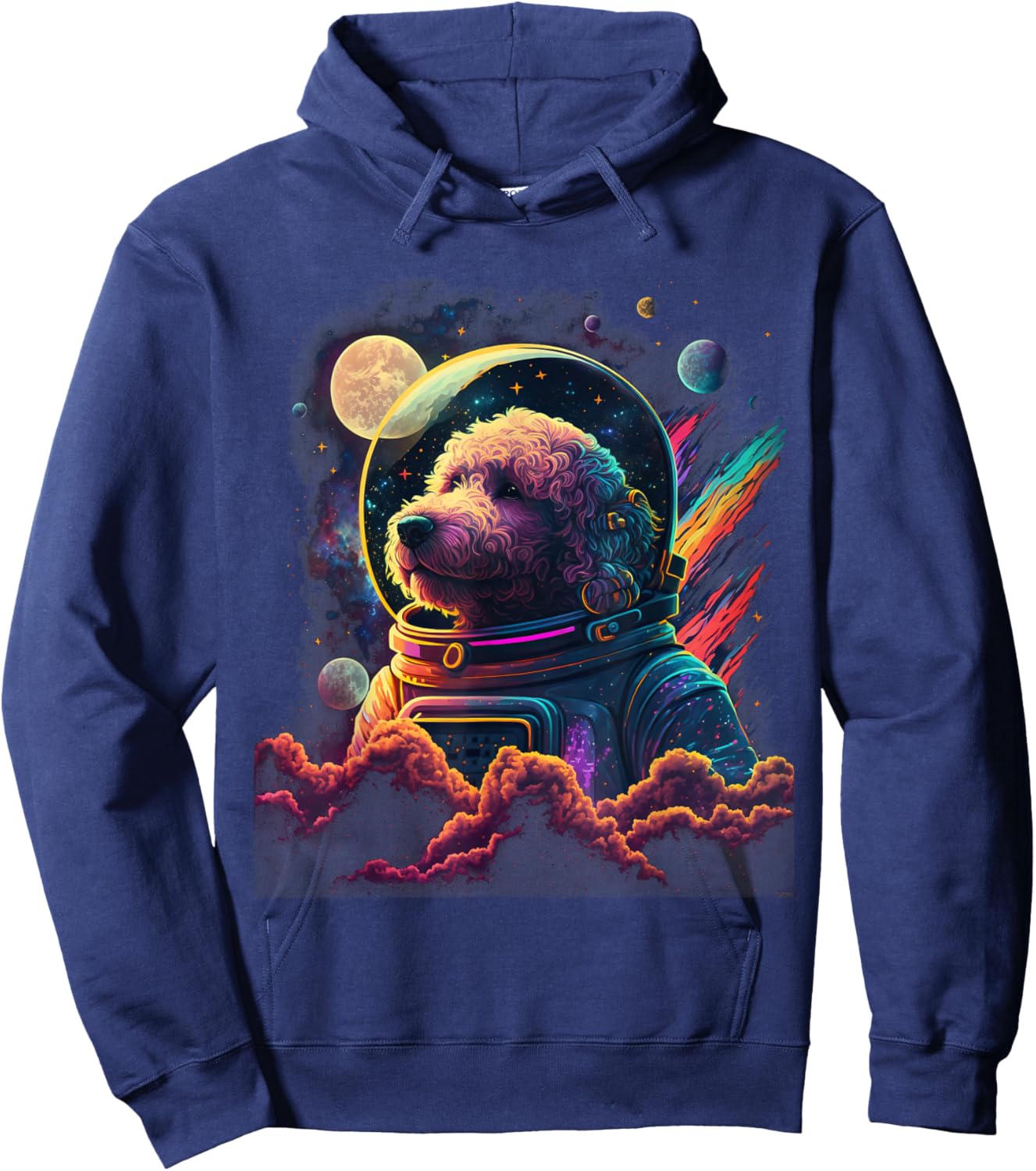 Astronaut Goldendoodle dog Space Galaxy Hoodie - Hoodie | Navy