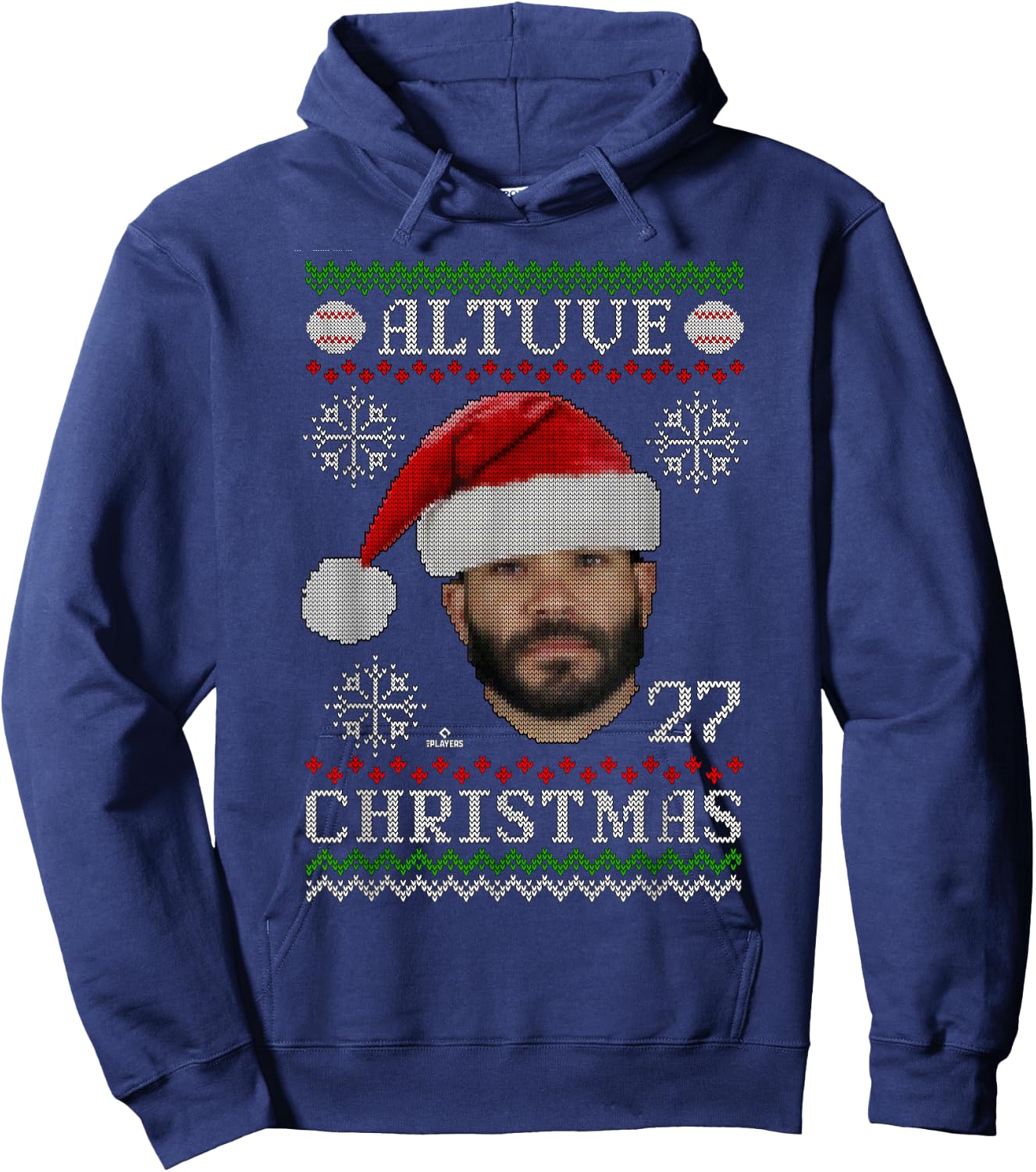 Jose Altuve Houston Baseball Christmas Sweater MLBPA Hoodie - Hoodie | Navy