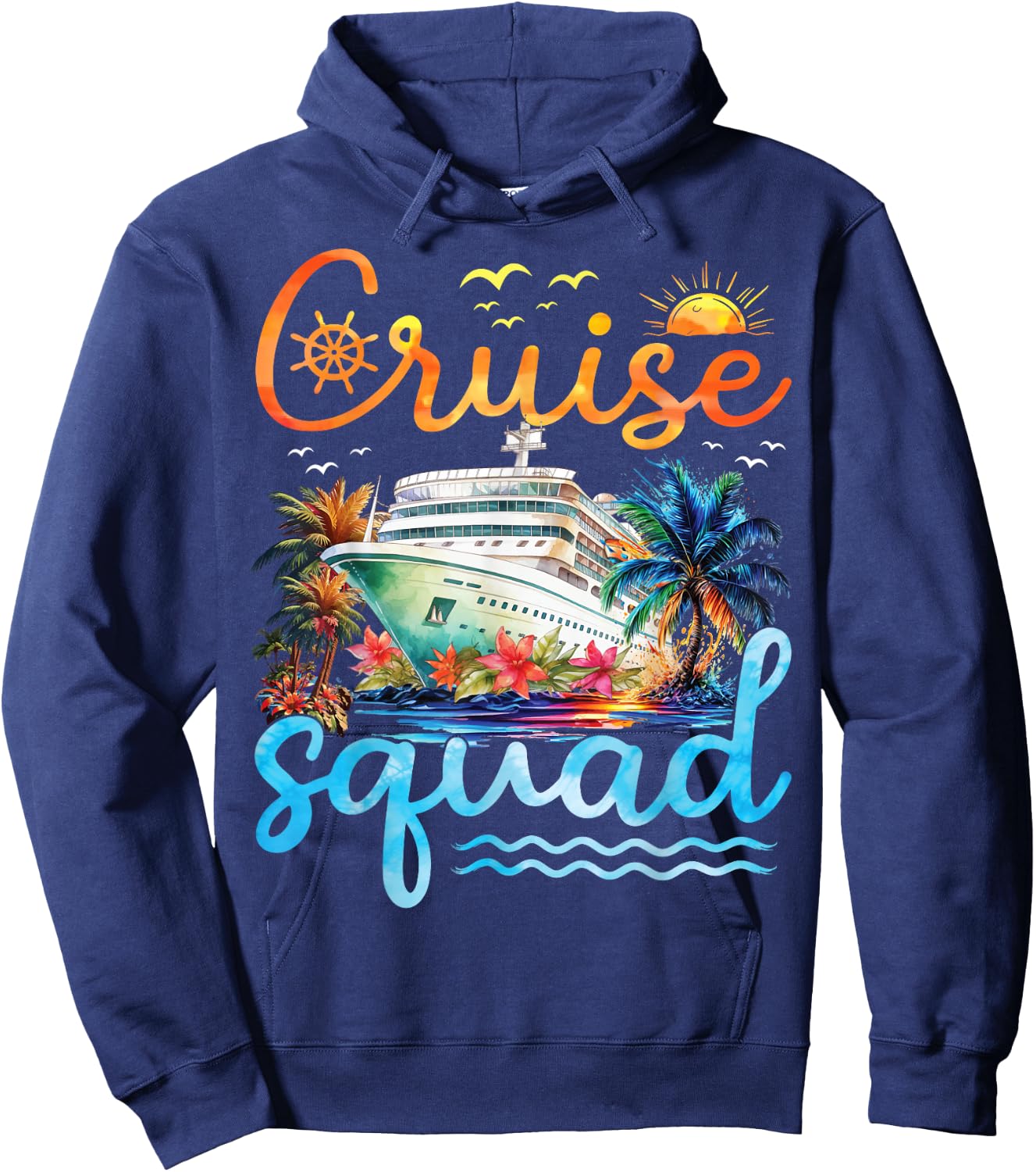 Cruise Squad 2025 Family Group Matching Cruise Vacation Trip Hoodie - Hoodie | Navy