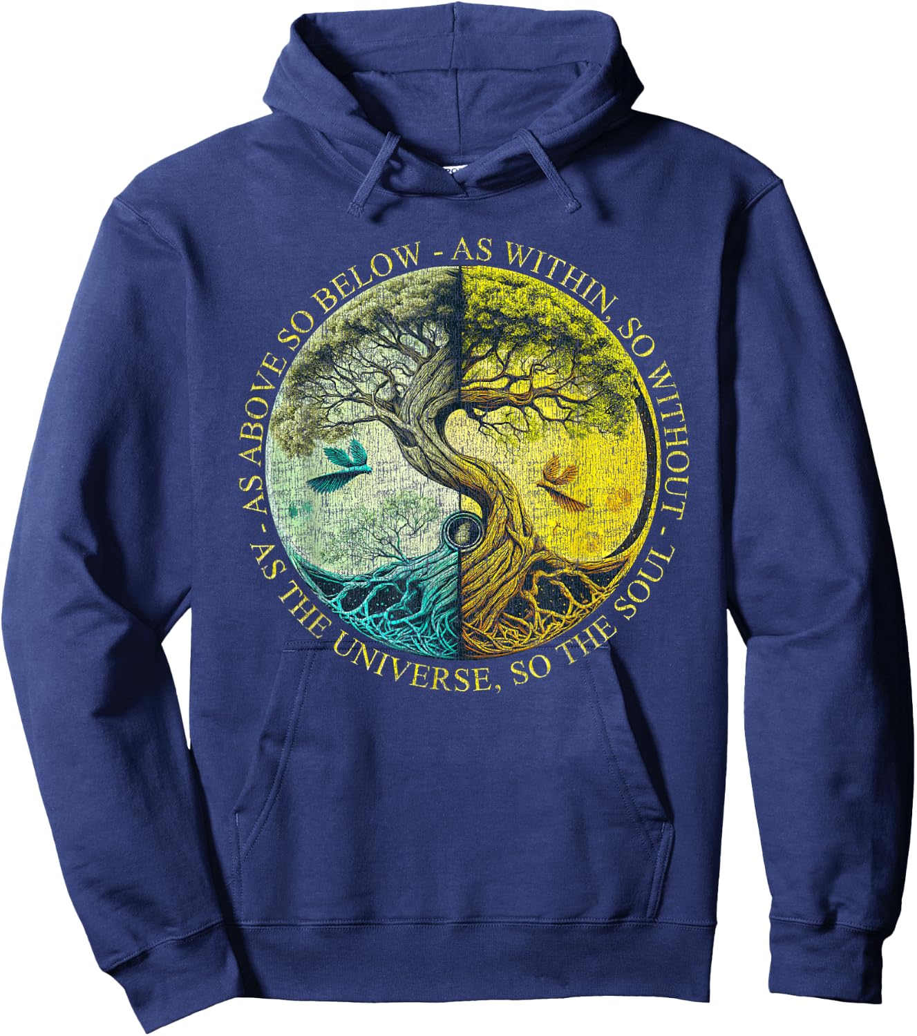 As Above So Below As Within So Without Tree Graphic Hoodie - Hoodie | Navy