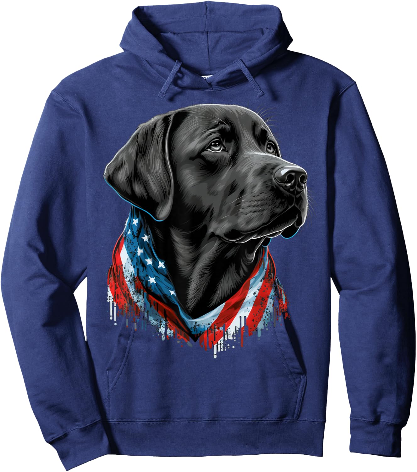 USA 4th of July Black Patriotic American Labrador Retriever Hoodie - Hoodie | Navy
