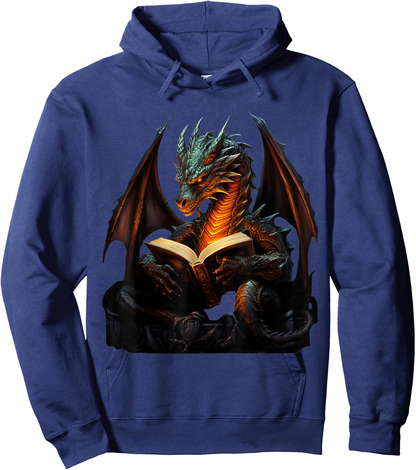 Dragon Reading Book Dragon Hoodie - Hoodie | Navy