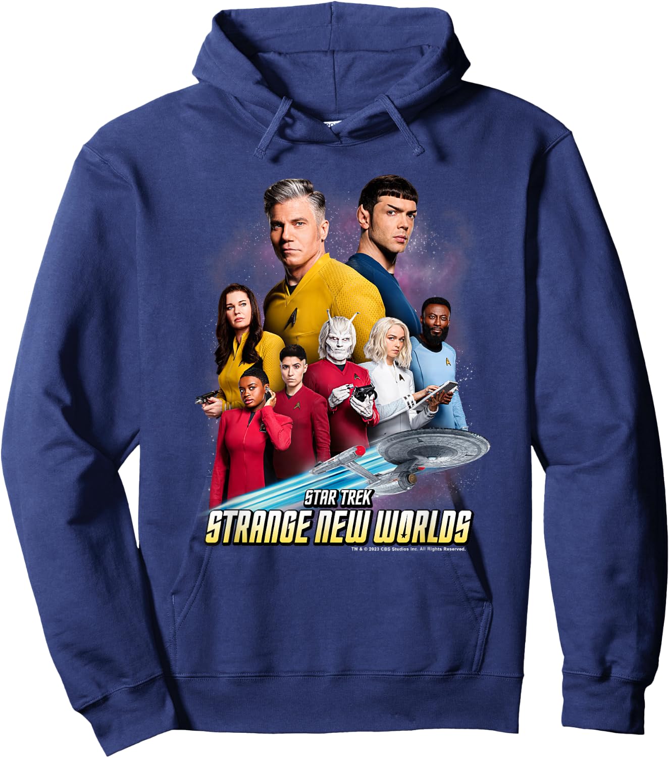 Star Trek Strange New Worlds Crew Pike Spock Uhura Ortegas Hoodie - Hoodie | Navy