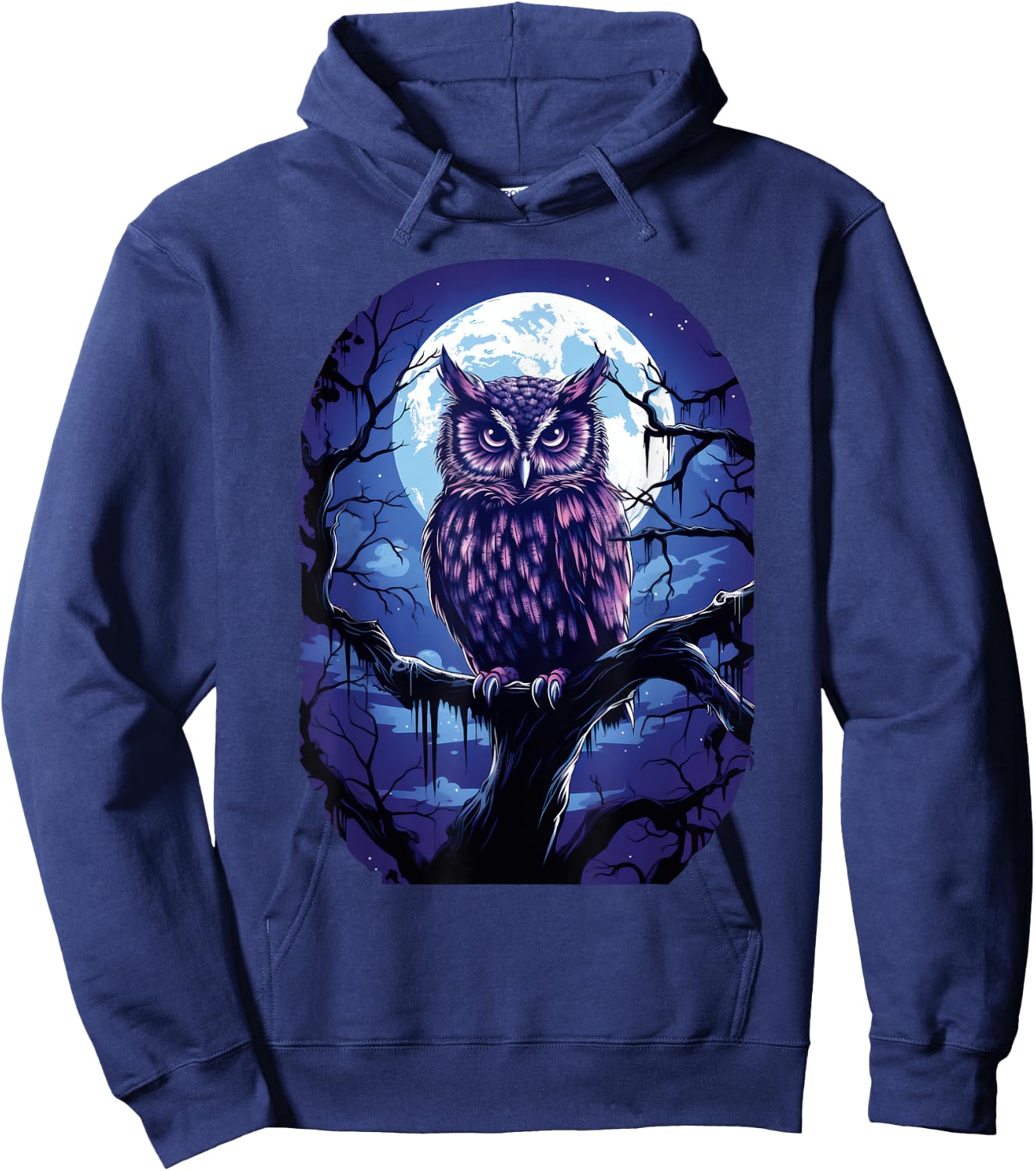 Owl Moon Graphic Women Men Girls Boys Hoodie - Hoodie | Navy