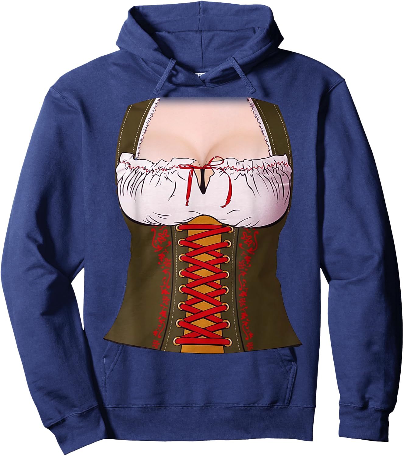 Dirndl Dress Costume DIY Easy Lazy Halloween Oktoberfest Hoodie - Hoodie | Navy