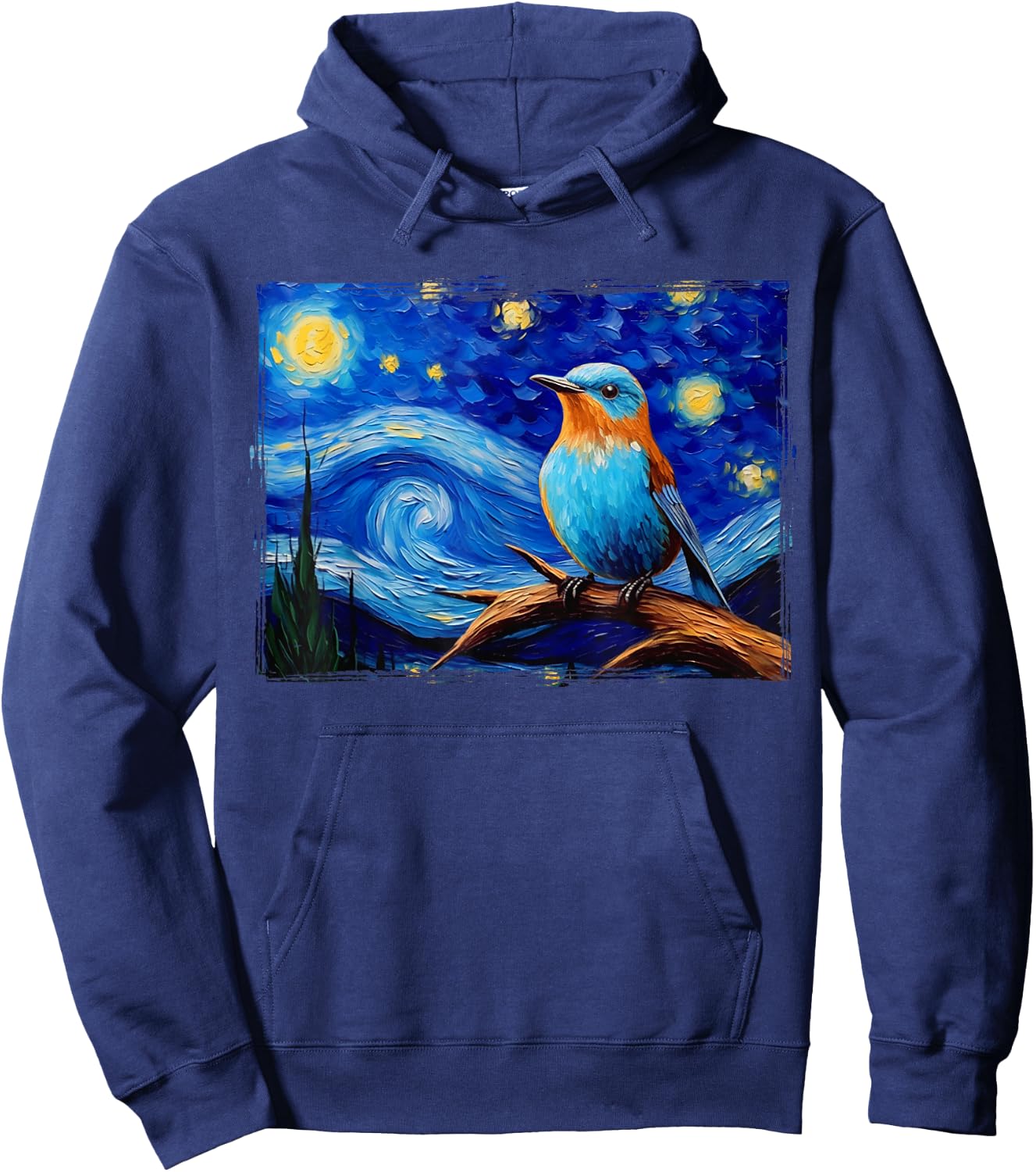 Patience Bluebird of Happiness Blue Bird Eastern Bluebird Hoodie - Hoodie | Navy