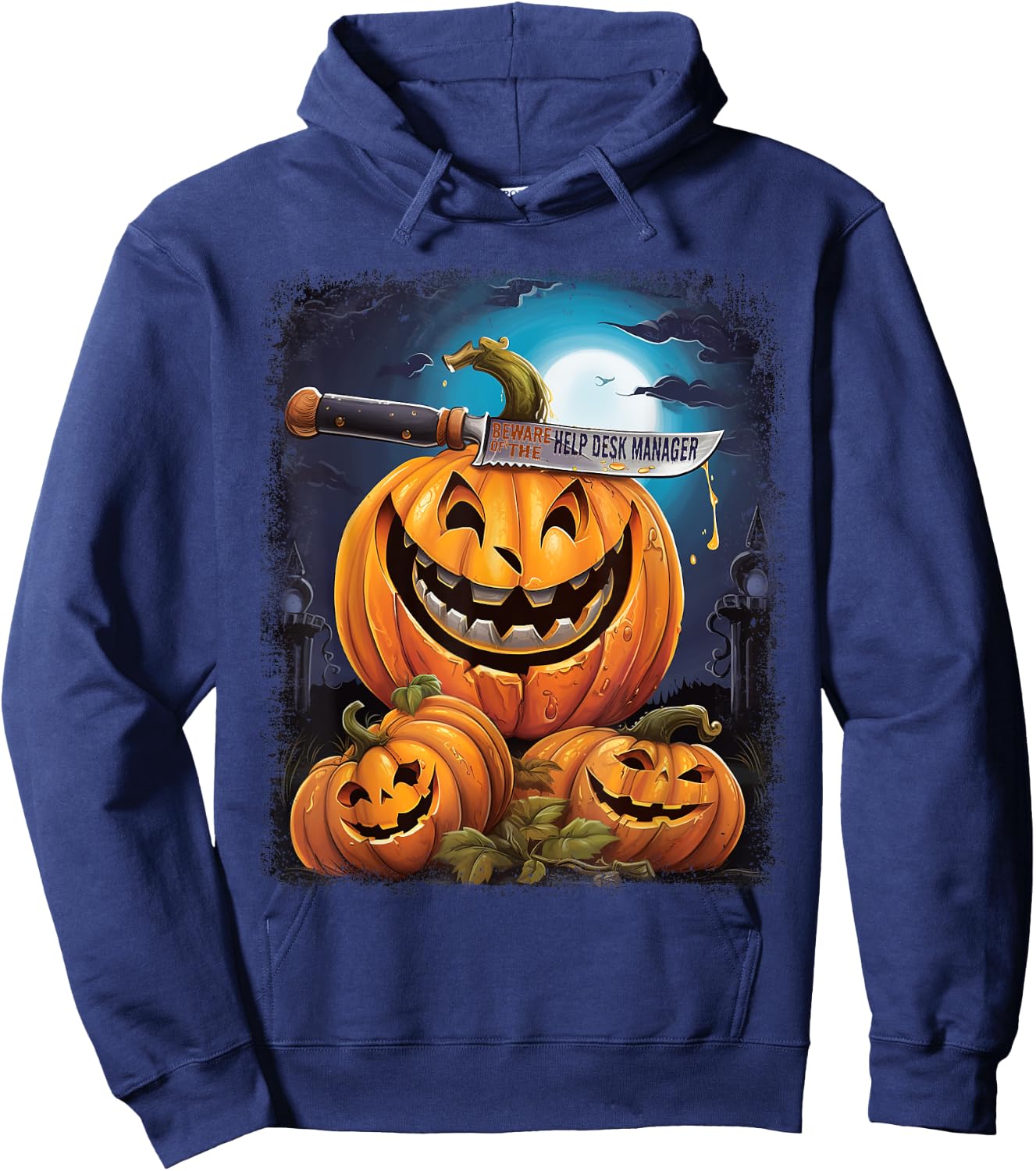 Help Desk Manager Funny Halloween Fun Pun Spooky Hoodie - Hoodie | Navy