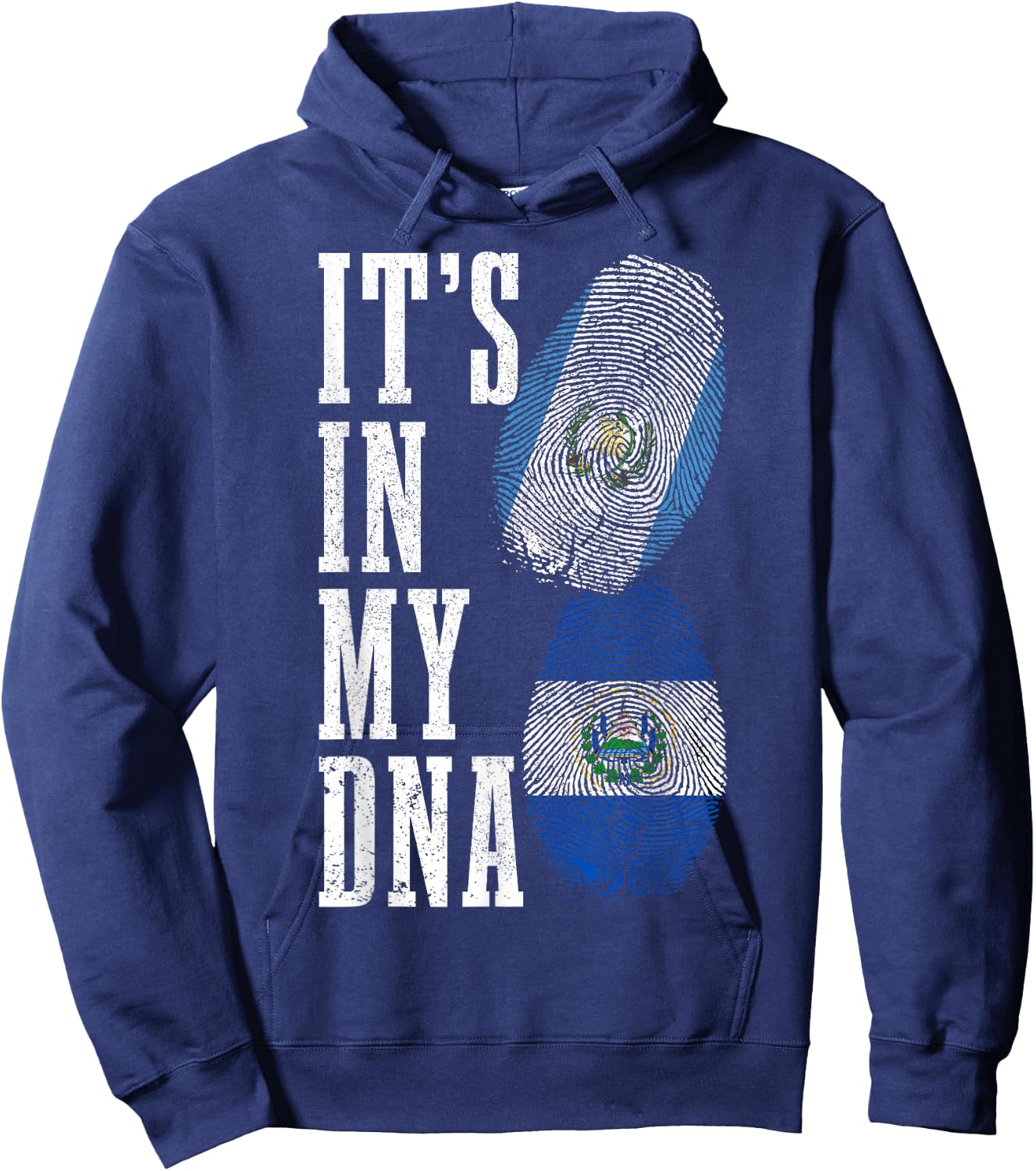 Guatemala El Salvador DNA Guatemalan Salvadorian Flag Pride Hoodie - Hoodie | Navy
