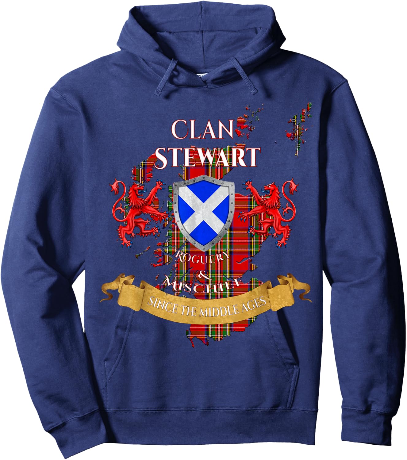 Stewart Scottish Family Clan Middle Ages Mischief Hoodie - Hoodie | Navy