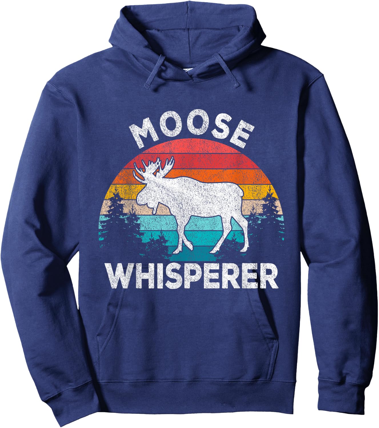 Moose Whisperer Moose Lover Funny Moose Quote Retro Hoodie - Hoodie | Navy