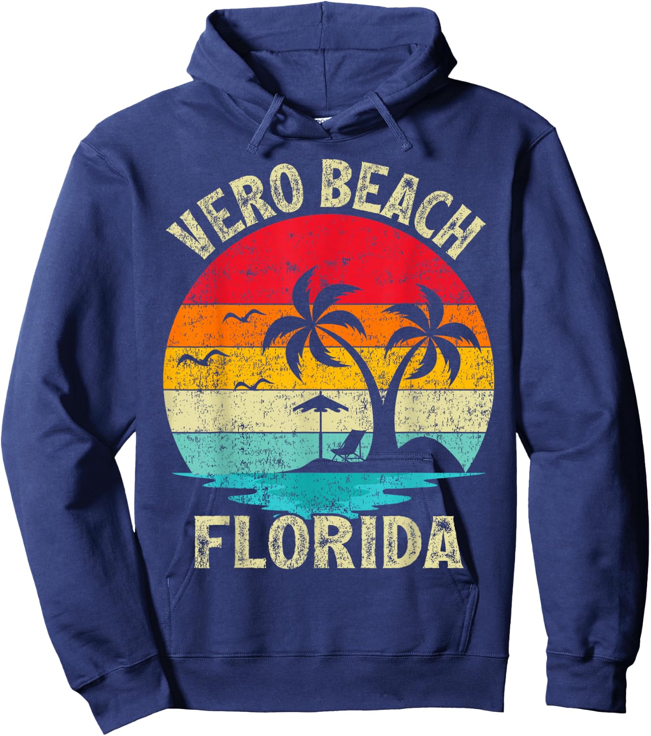 Family Vacation Vintage Retro Florida Vero Beach Women Girls Kids Hoodie - Hoodie | Navy