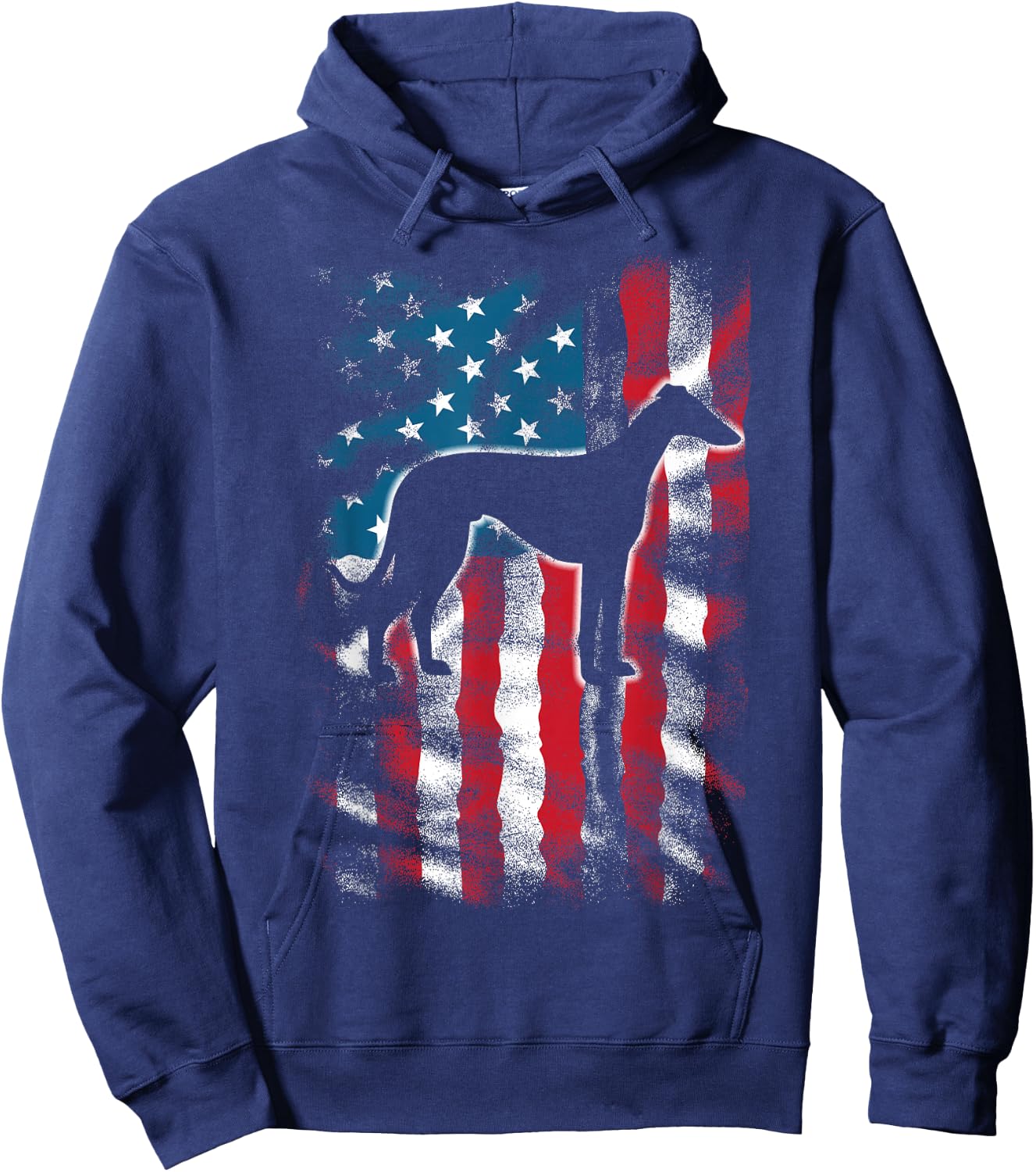 American Flag USA Patriot Italian Greyhound Dad Mom Dog Kids Men Hoodie - Hoodie | Navy